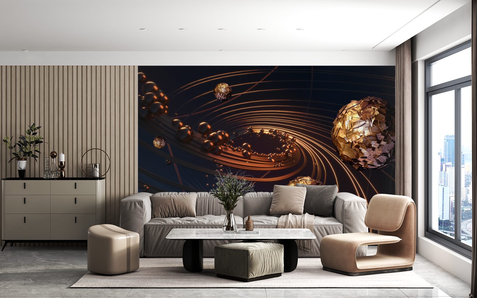 Fototapeta trajektórie rotácie lopty v abstrakcii