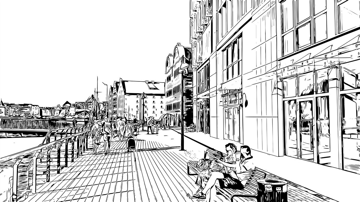 Fototapeta malebné nábrežie viditeľné na fotografii