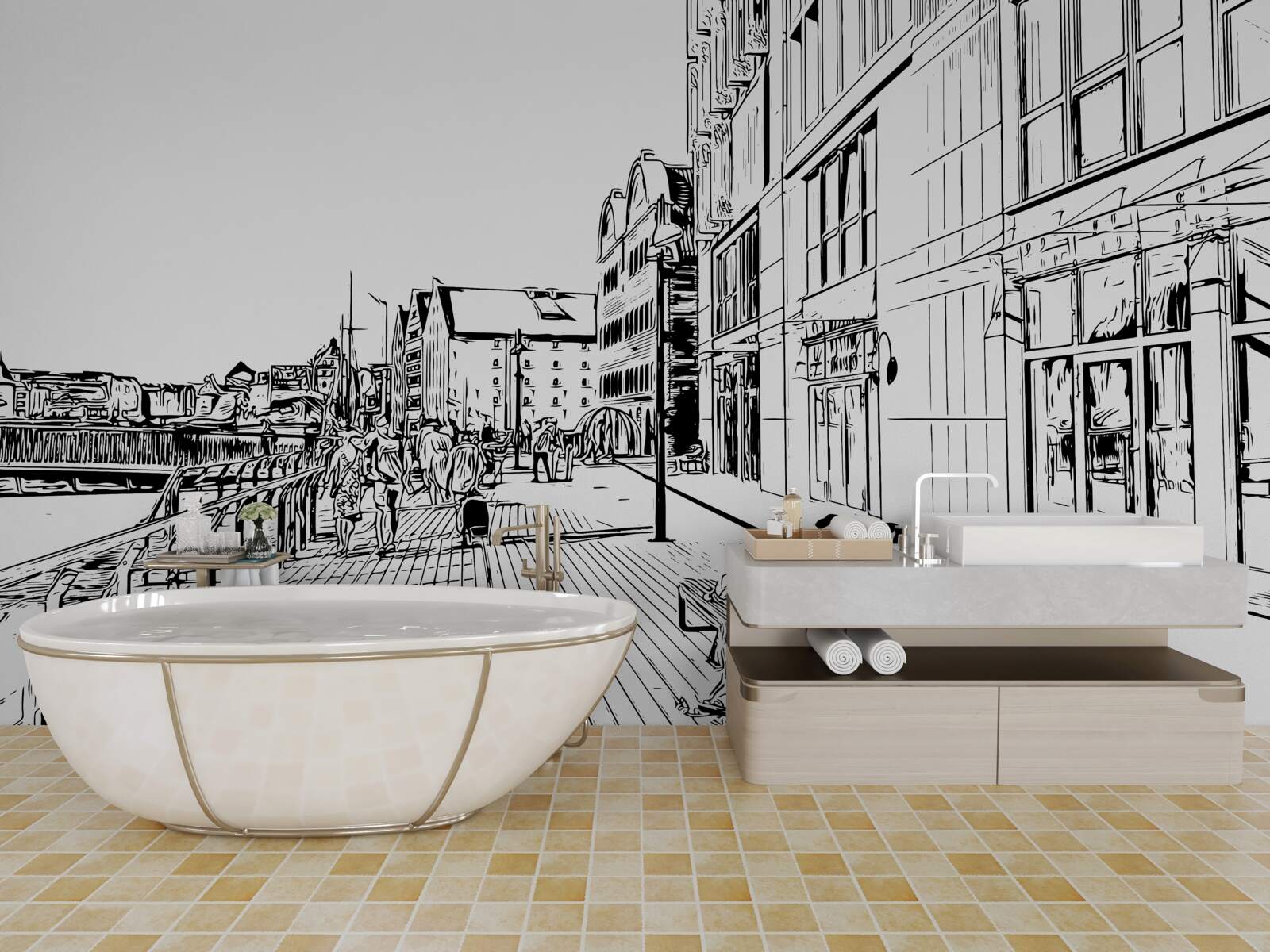 Fototapeta malebné nábrežie viditeľné na fotografii