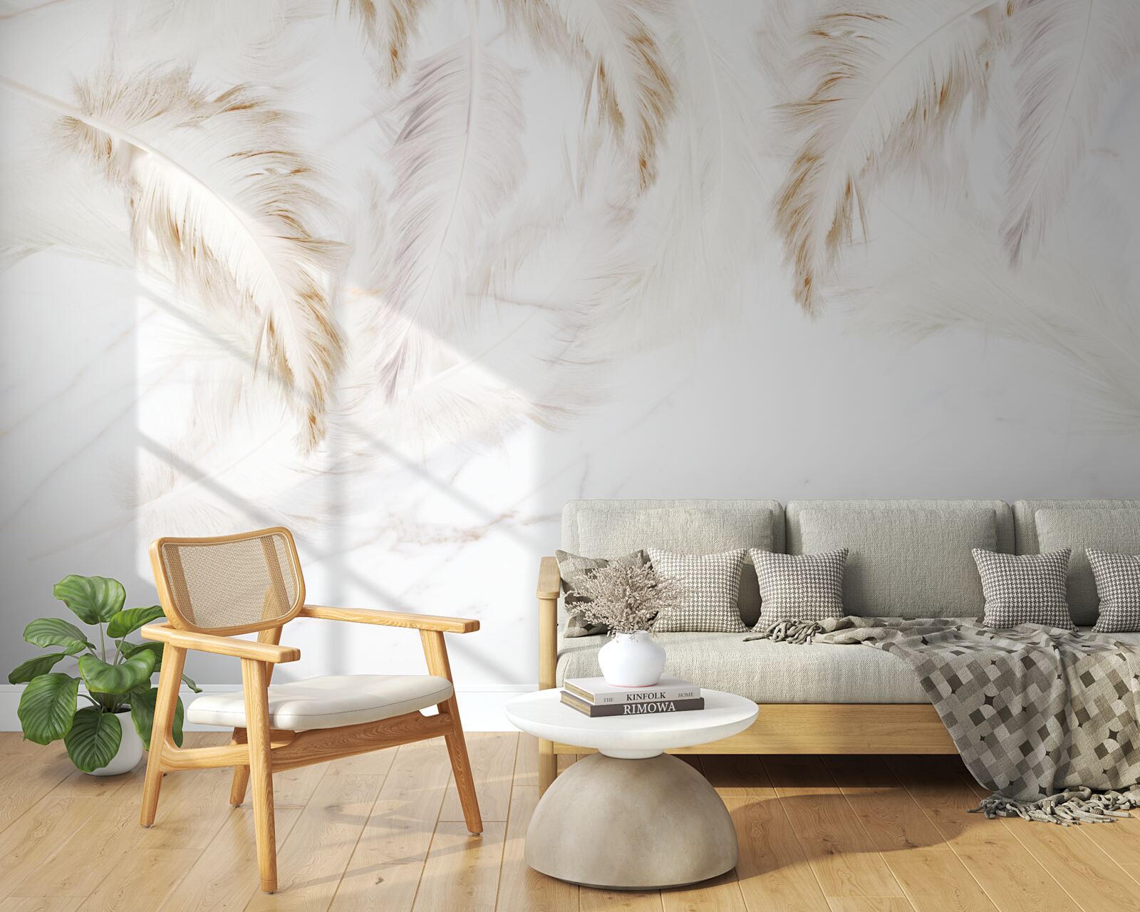 Fototapeta svetlé pozadie so zlatými, zložitými časťami peria