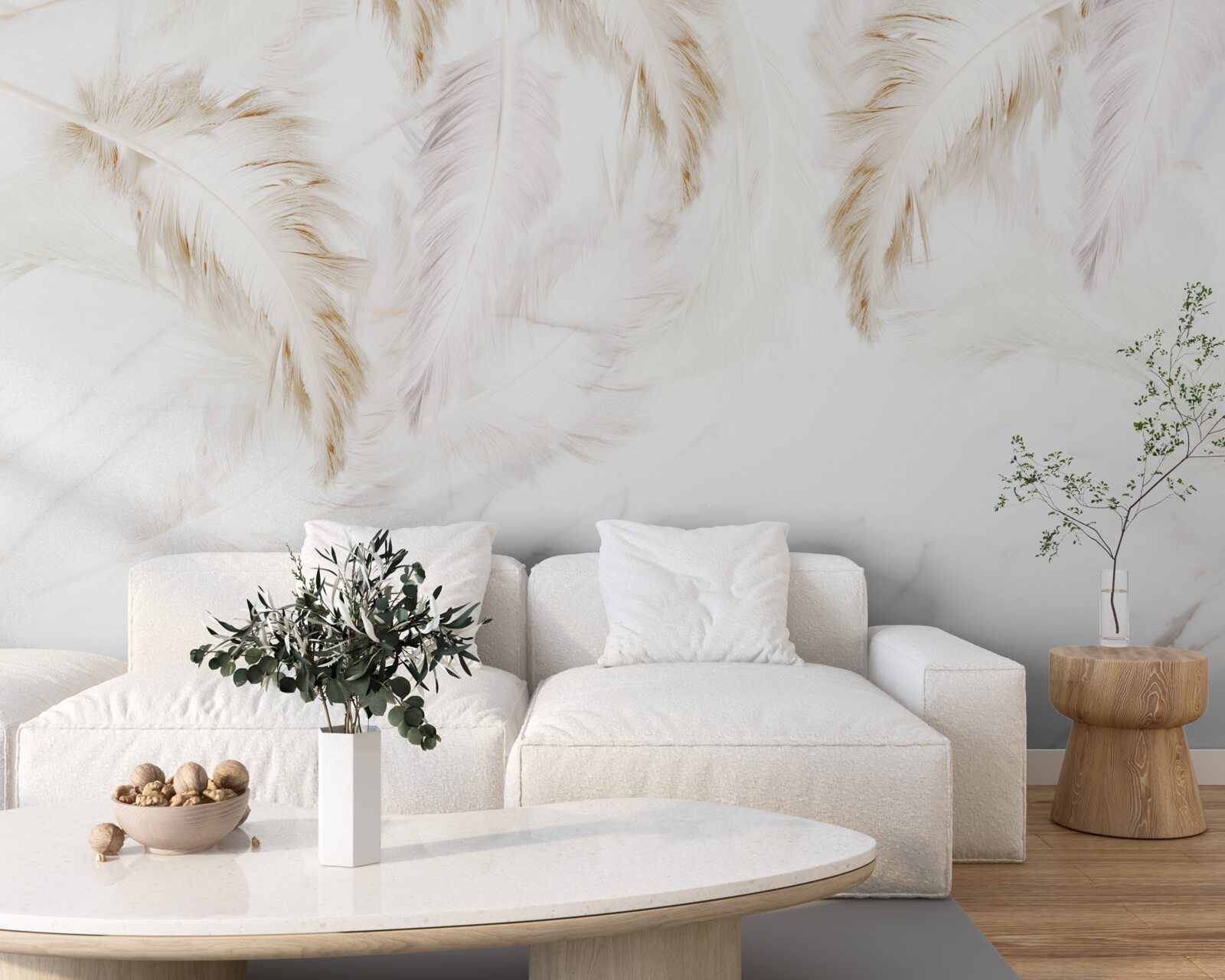 Fototapeta svetlé pozadie so zlatými, zložitými časťami peria