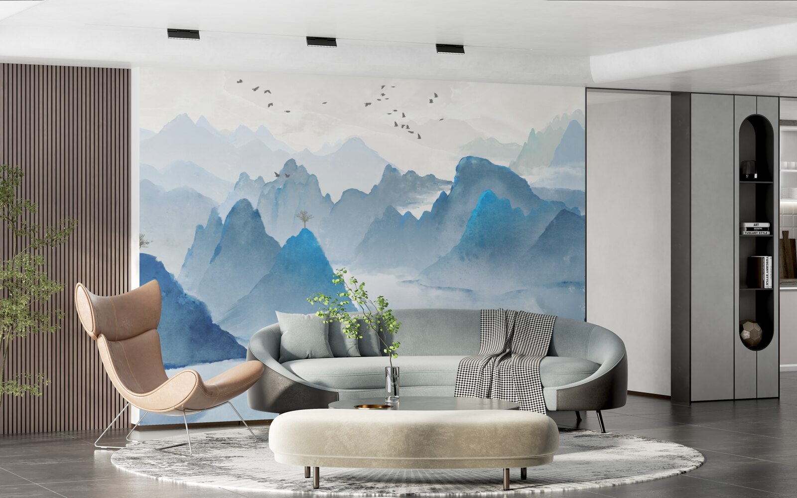 Fototapeta rybár na pokojnej horskej rieke