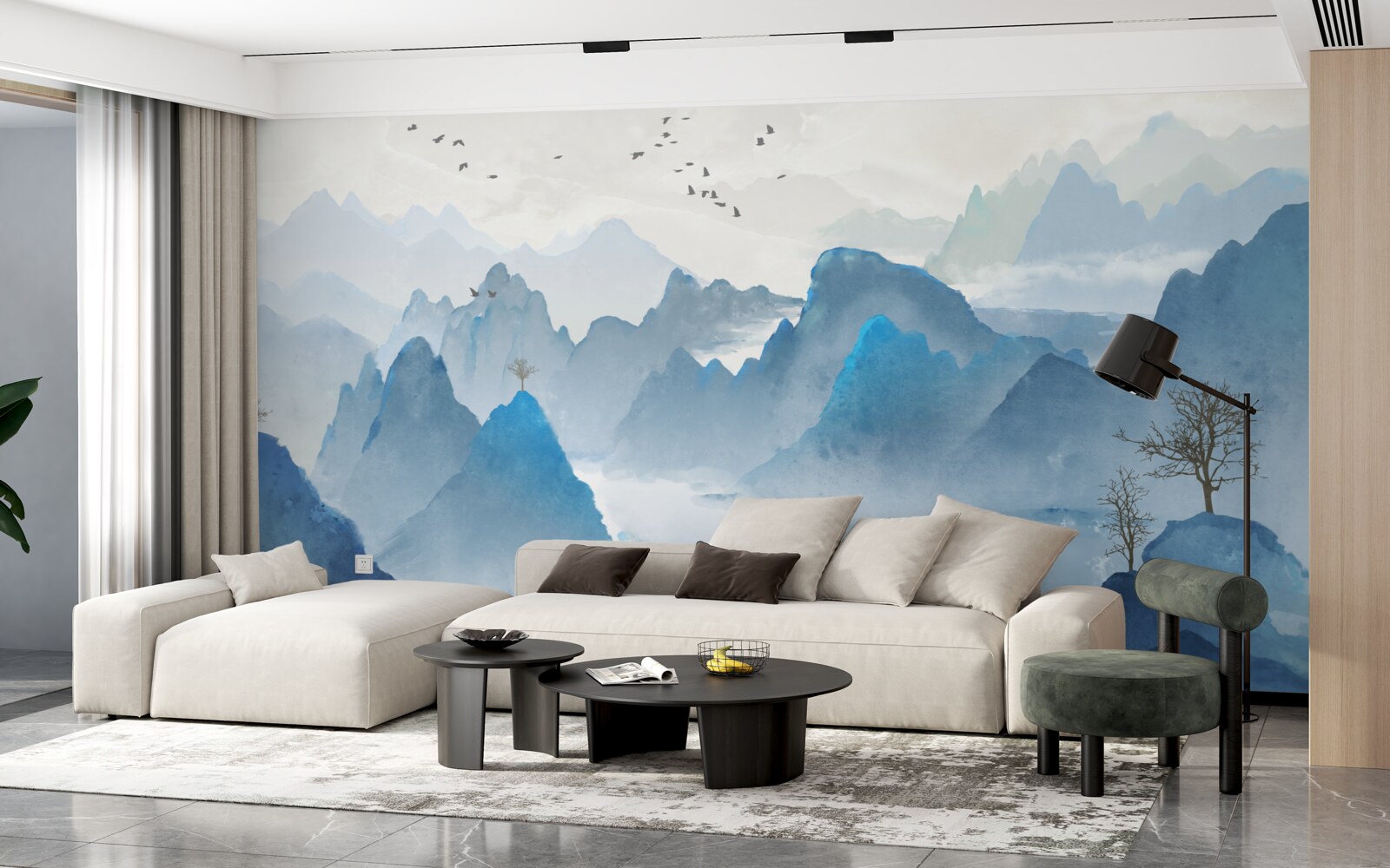 Fototapeta rybár na pokojnej horskej rieke