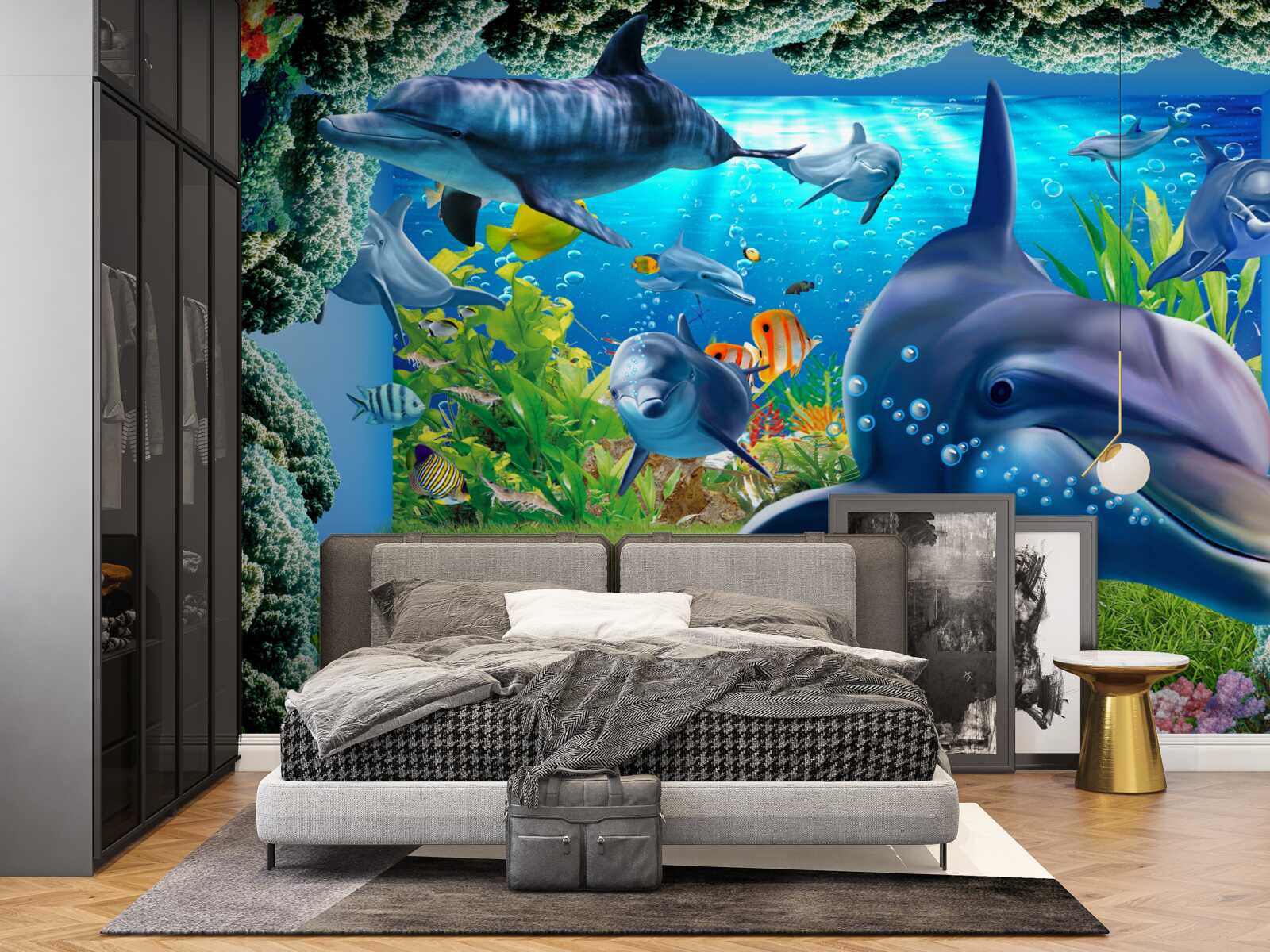 Fototapeta delfíny vo vodnom prostredí