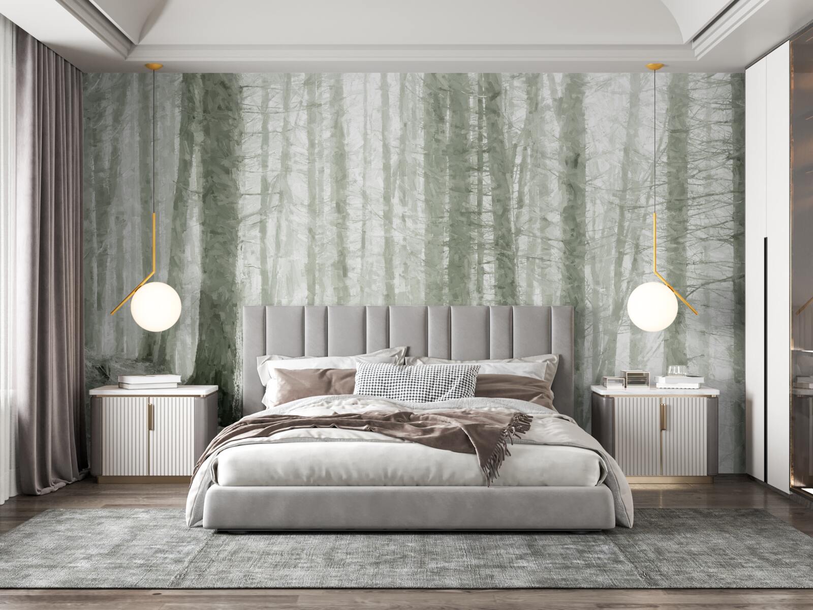 Fototapeta borovicový háj, vysoký a plný ostrého ihličia