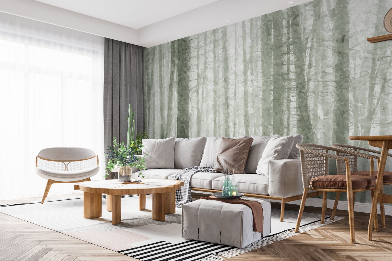 Fototapeta borovicový háj, vysoký a plný ostrého ihličia