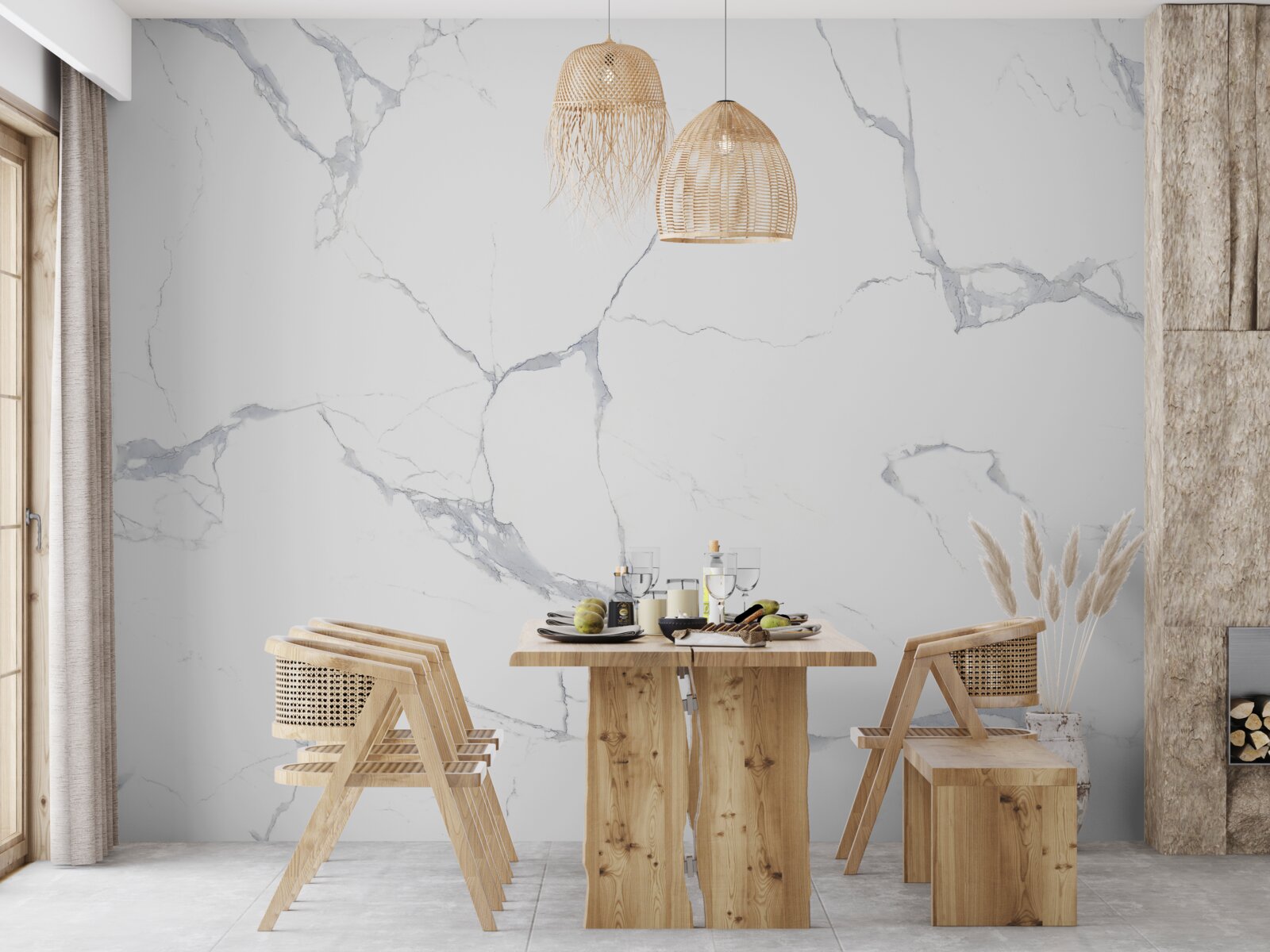 Fototapeta biele porcelánové dlaždice