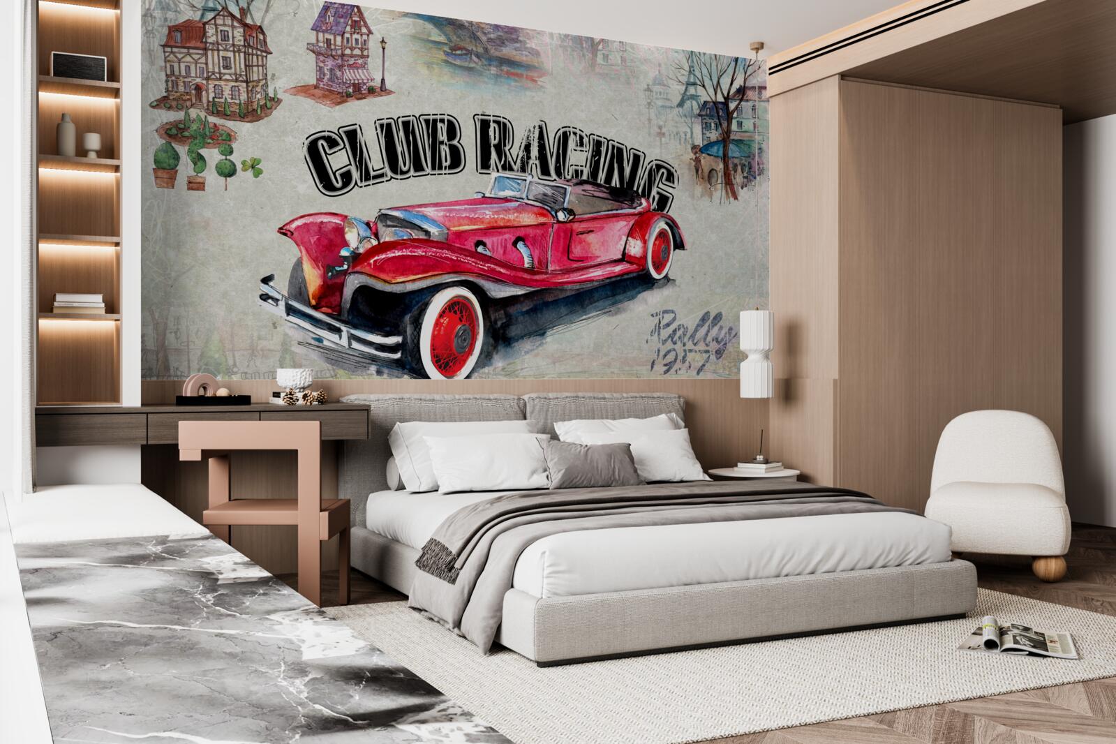 Fototapeta staré červené auto