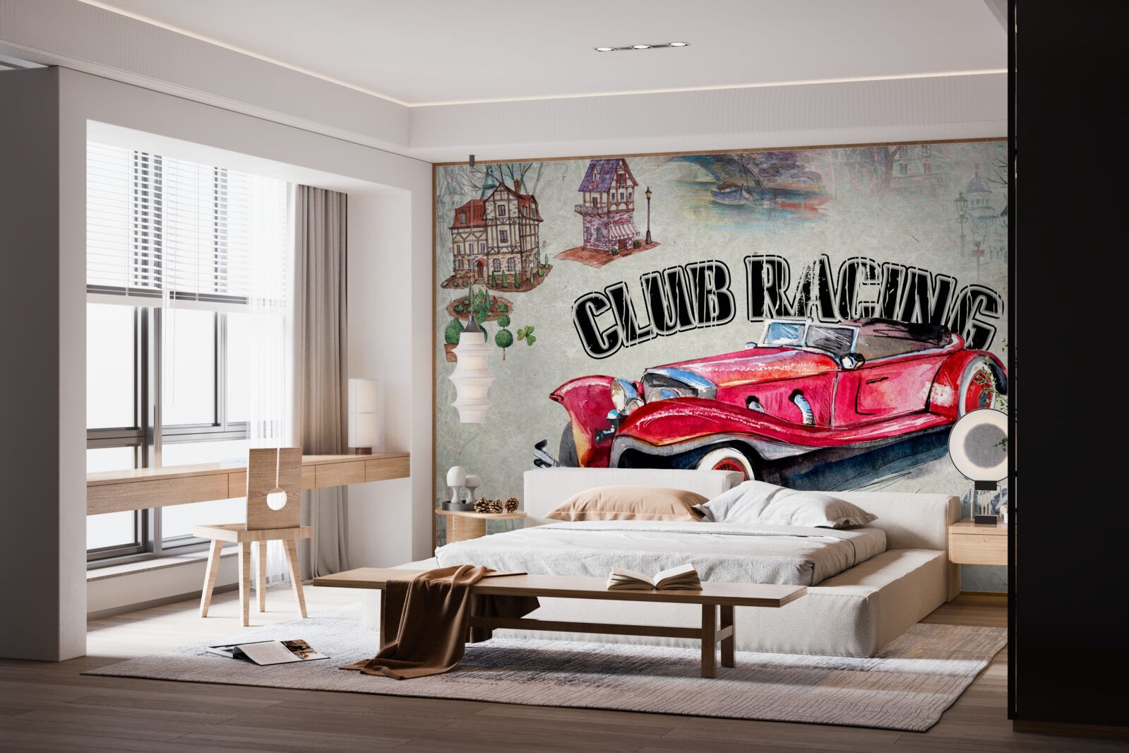 Fototapeta staré červené auto