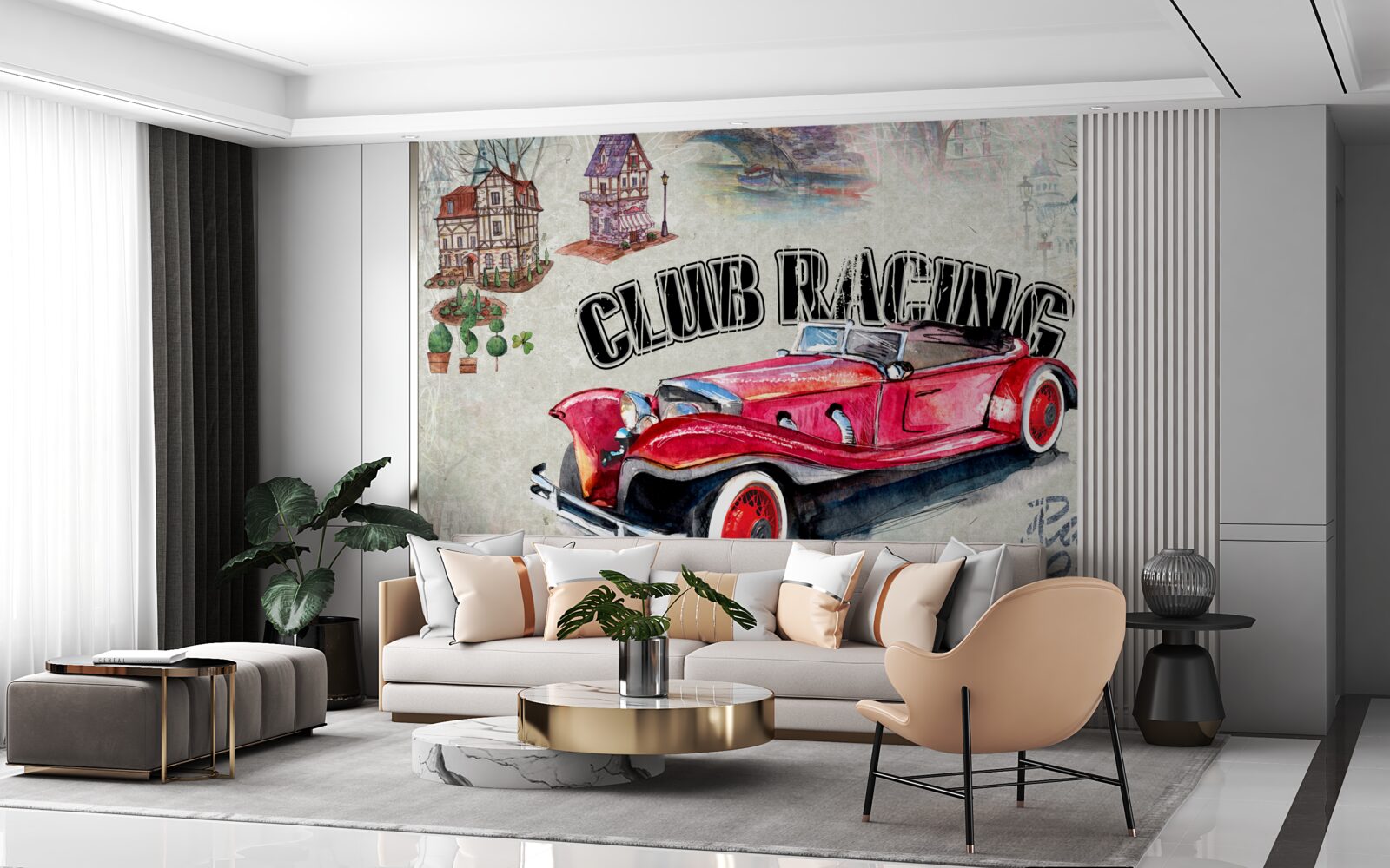 Fototapeta staré červené auto