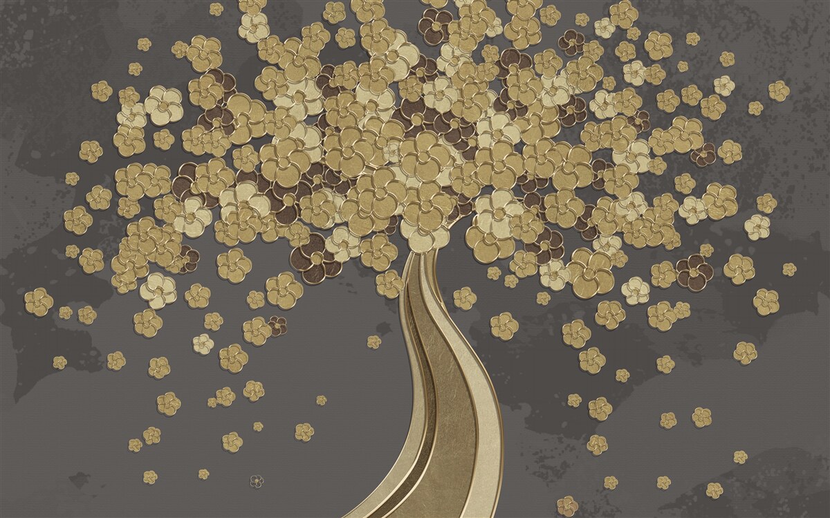 Fototapeta nočný strom kvitnúci zlatom