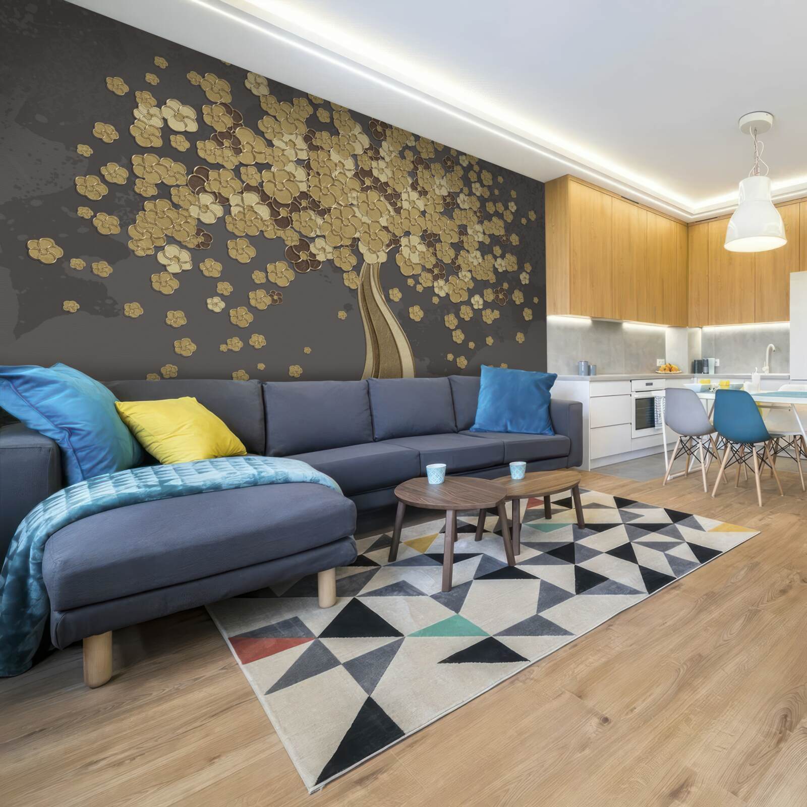 Fototapeta nočný strom kvitnúci zlatom