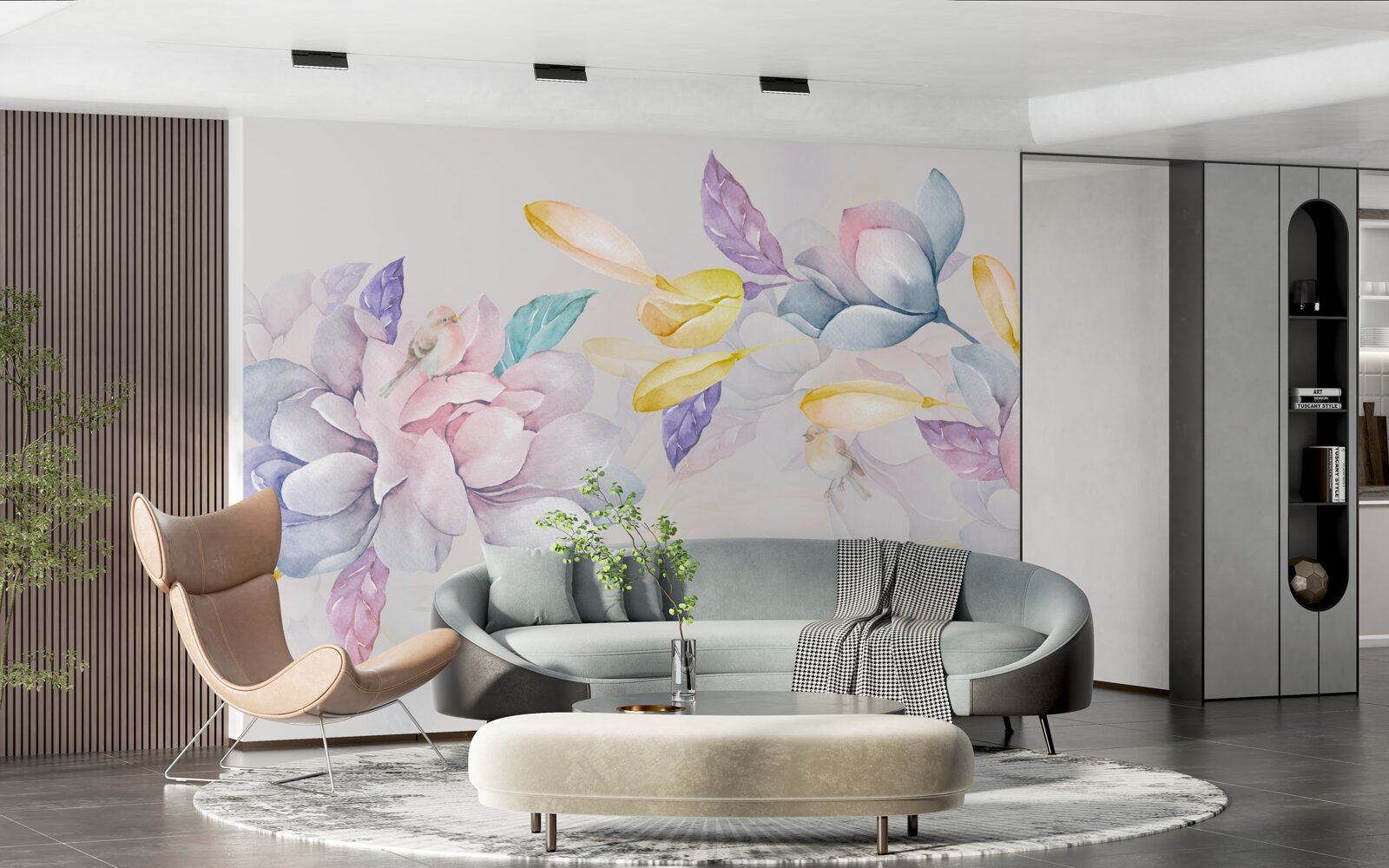 Fototapeta vetva s jasne červenými kvetmi