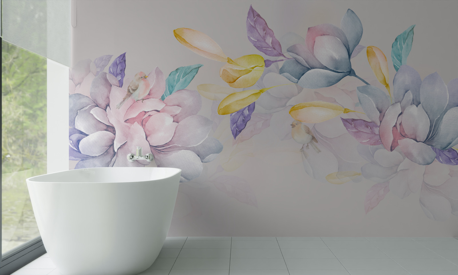 Fototapeta vetva s jasne červenými kvetmi