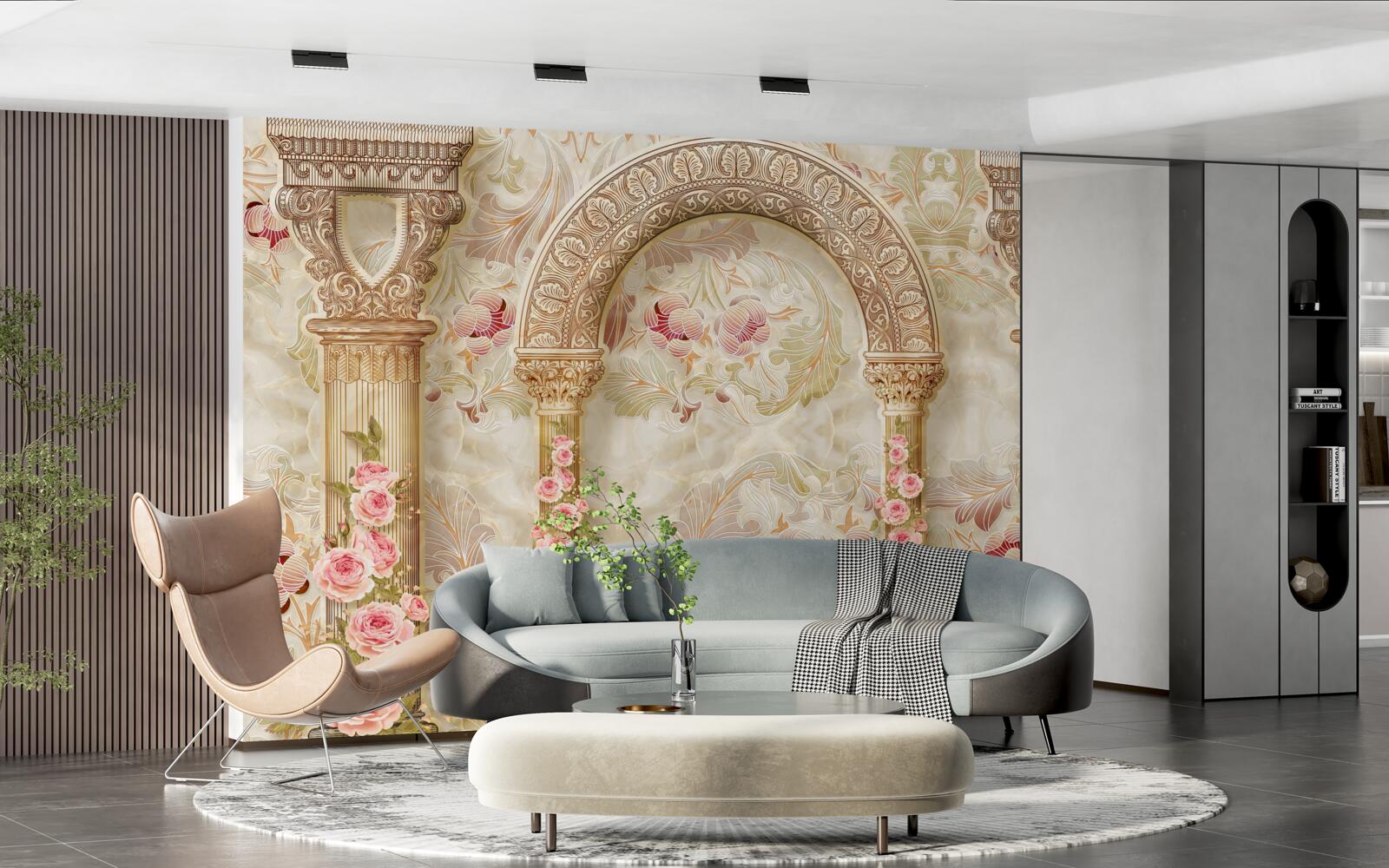 Fototapeta tradičné oblúky zdobené kvetmi ruží