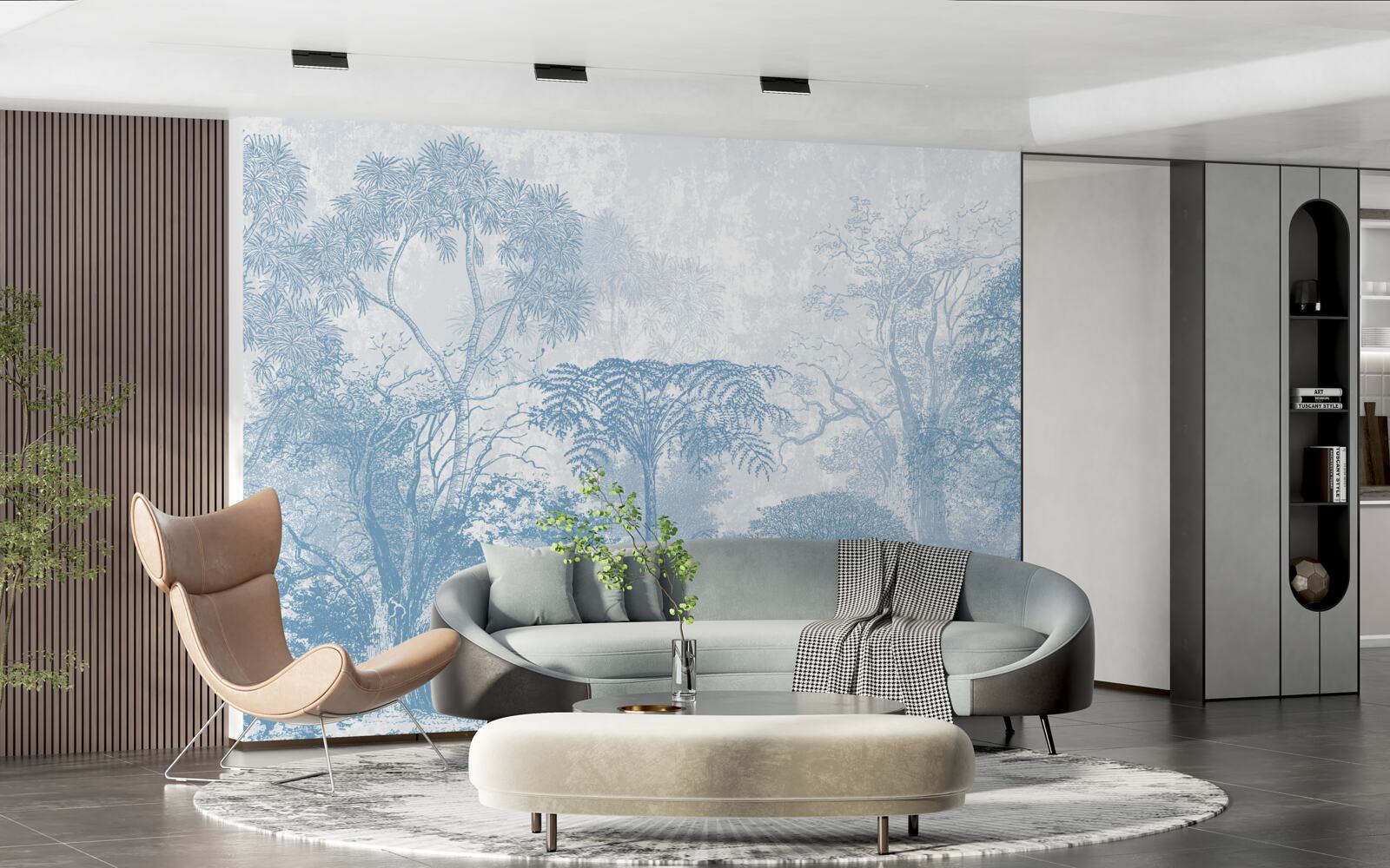 Fototapeta čiernobiely obraz lesnej krajiny