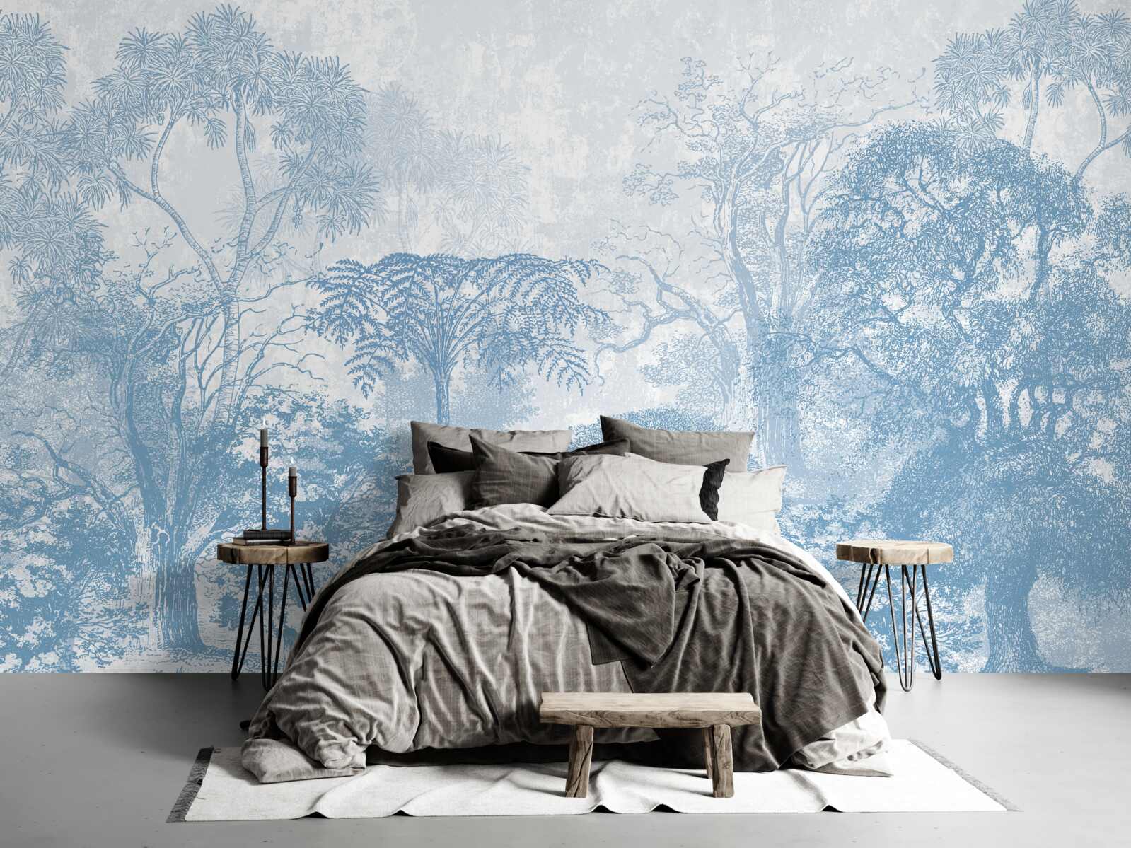 Fototapeta čiernobiely obraz lesnej krajiny