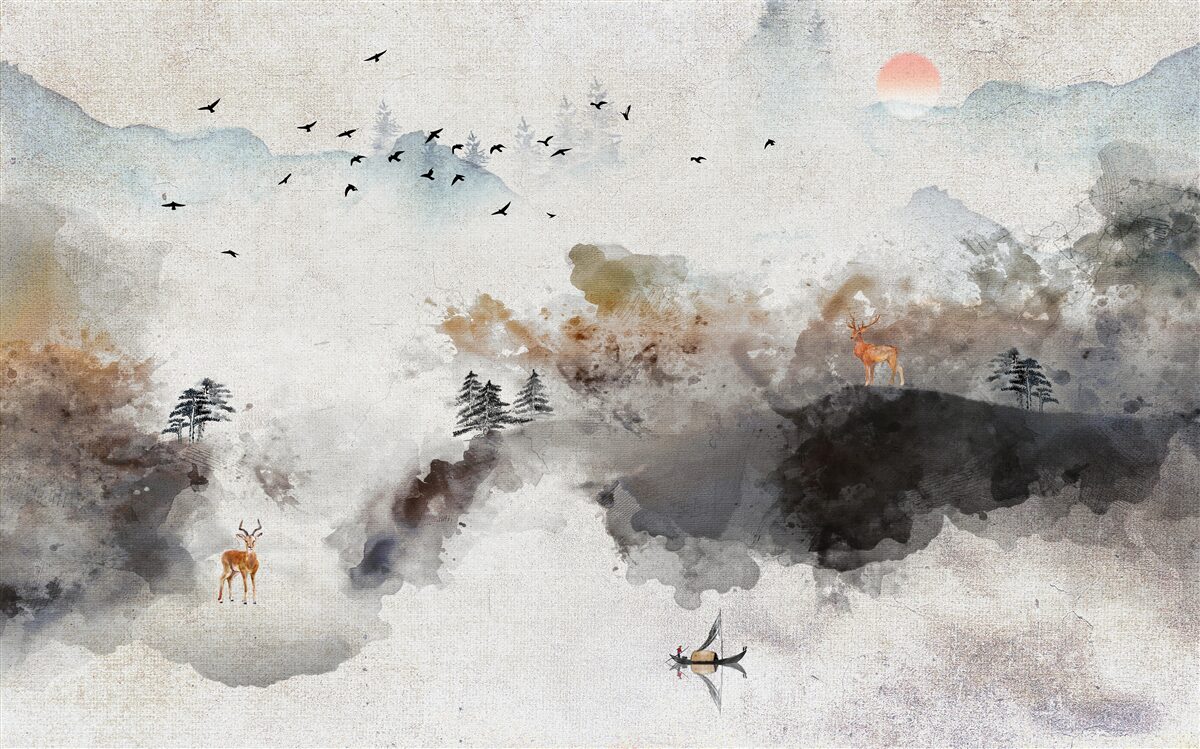 Fototapeta úchvatný jesenný pohľad pri západe slnka