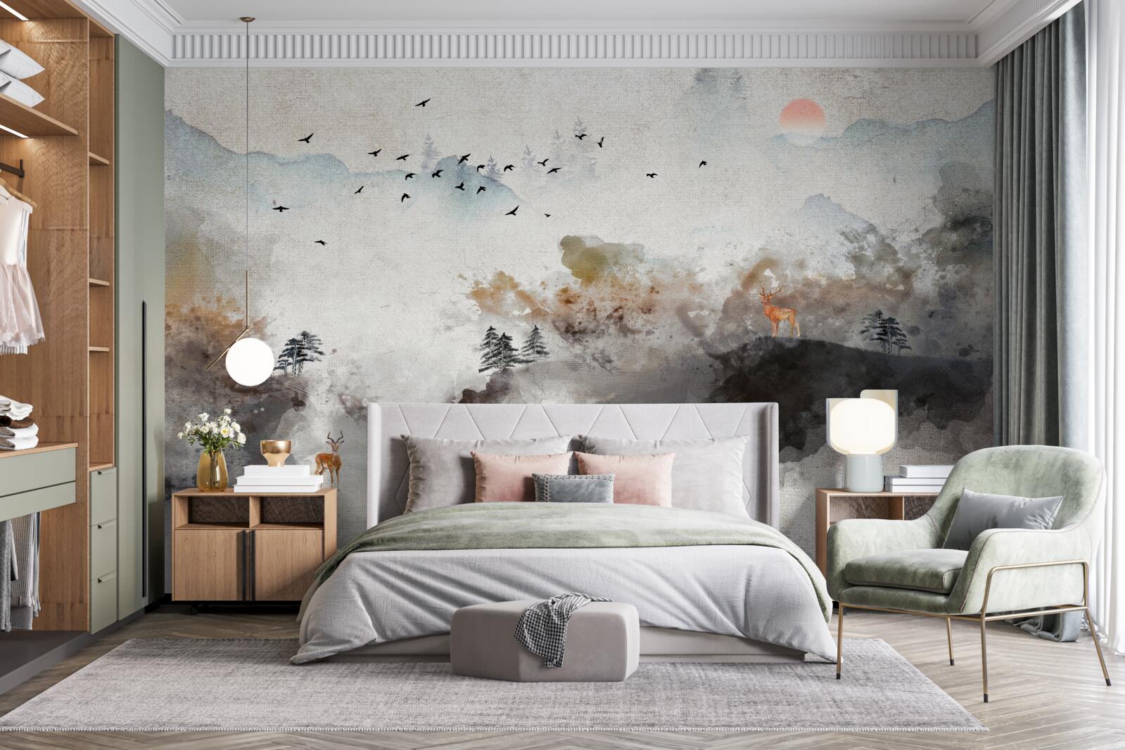 Fototapeta úchvatný jesenný pohľad pri západe slnka