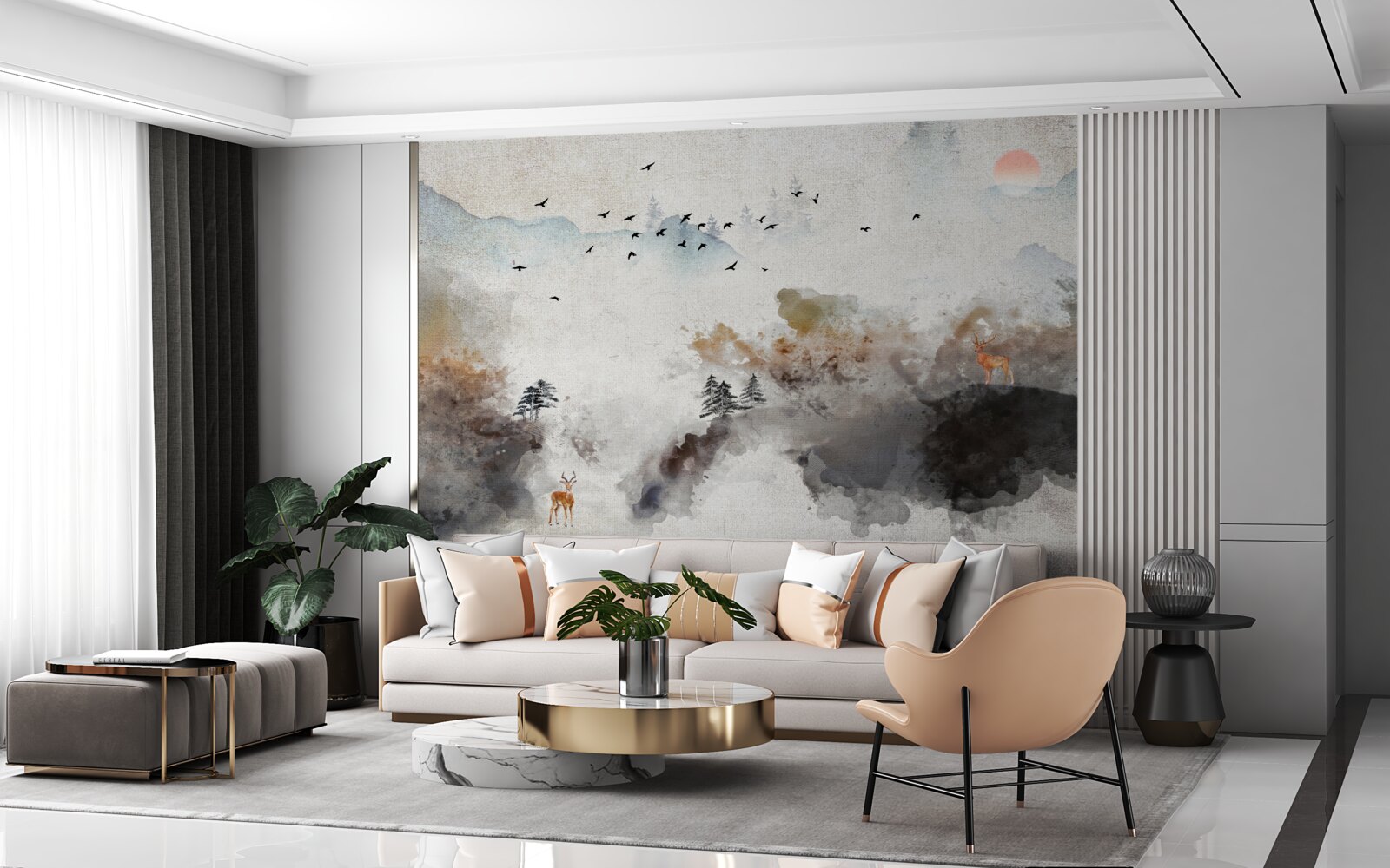 Fototapeta úchvatný jesenný pohľad pri západe slnka