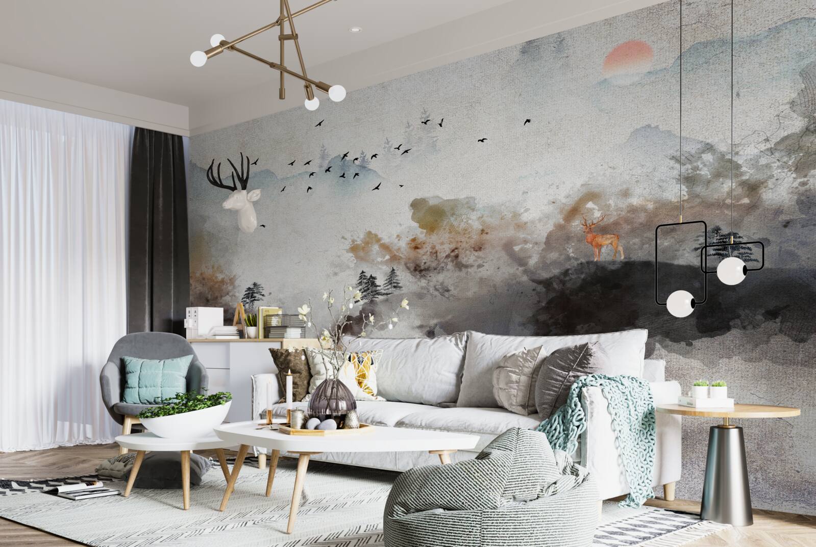 Fototapeta úchvatný jesenný pohľad pri západe slnka