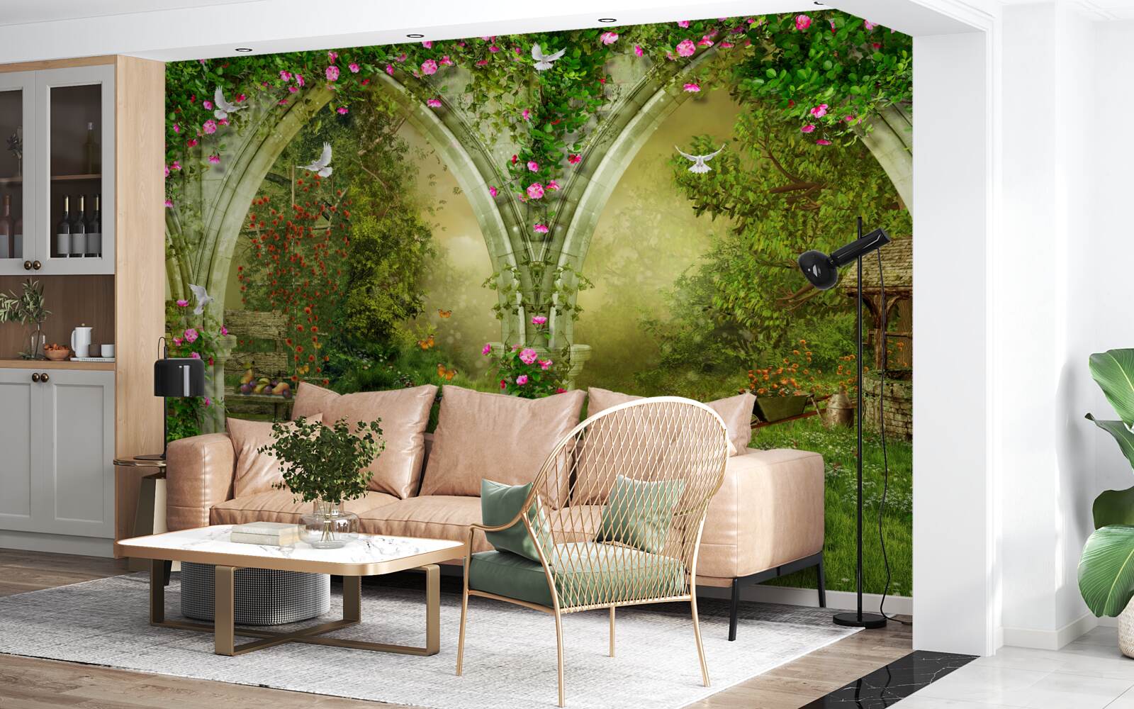 Fototapeta Oblúky zo zeleného kameňa s obrázkami zvierat