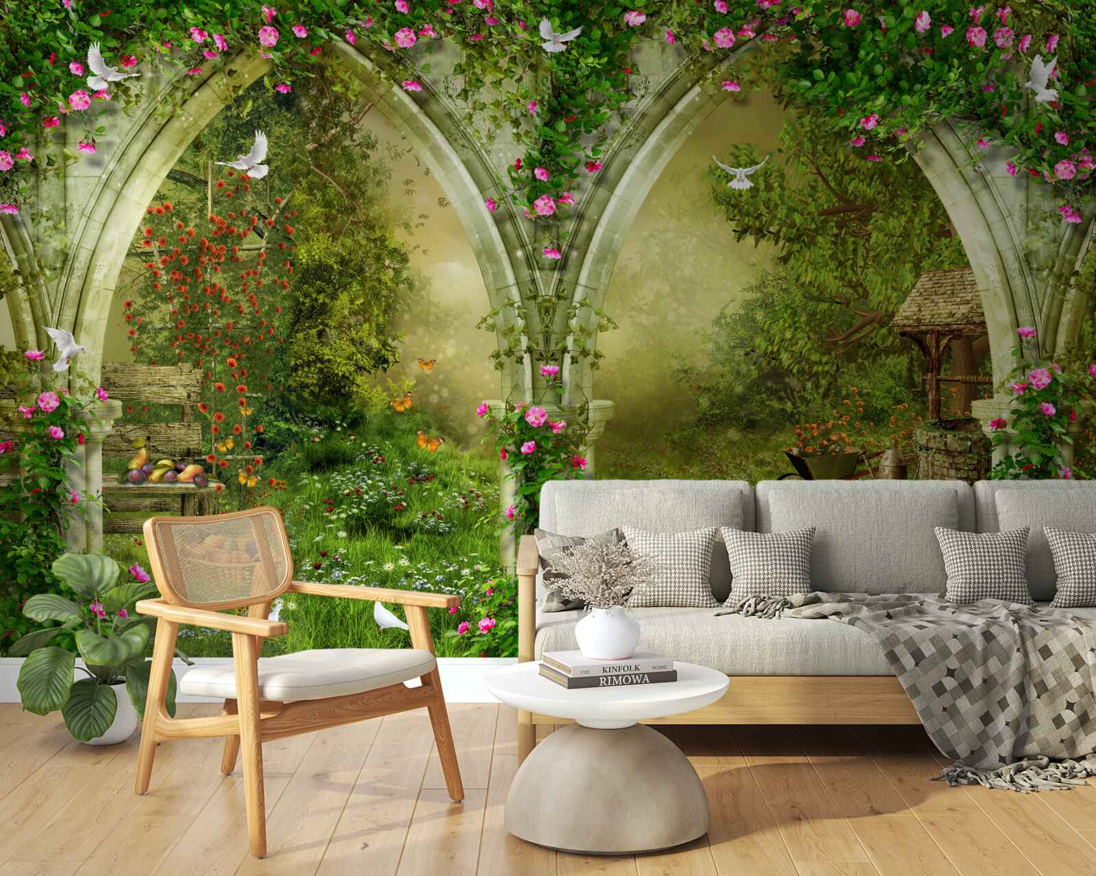 Fototapeta Oblúky zo zeleného kameňa s obrázkami zvierat