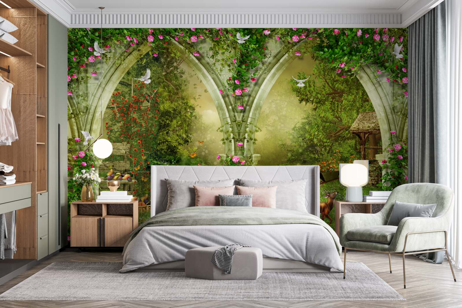 Fototapeta Oblúky zo zeleného kameňa s obrázkami zvierat