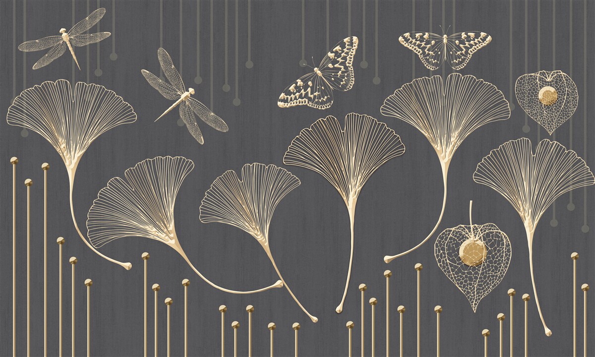 Fototapeta naopak, zvislé čiary sa zbiehajú na sivom pozadí