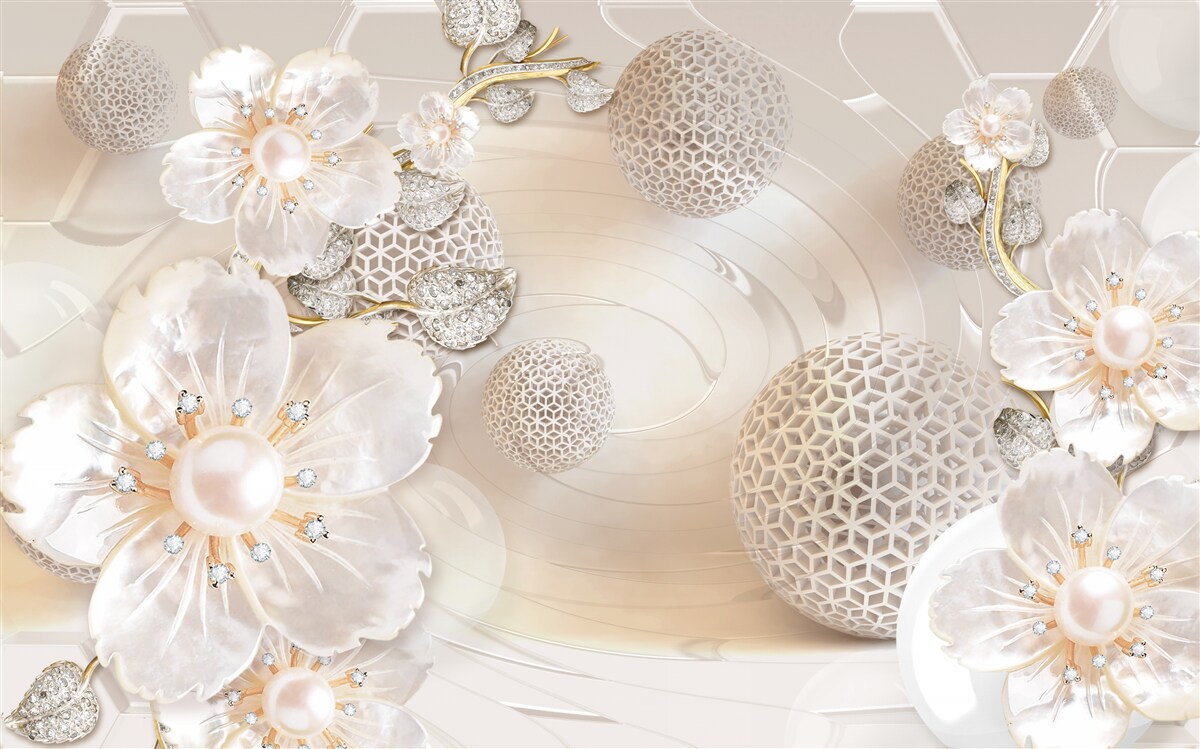 Fototapeta svetlé plávajúce gule a ľahké botanické vence