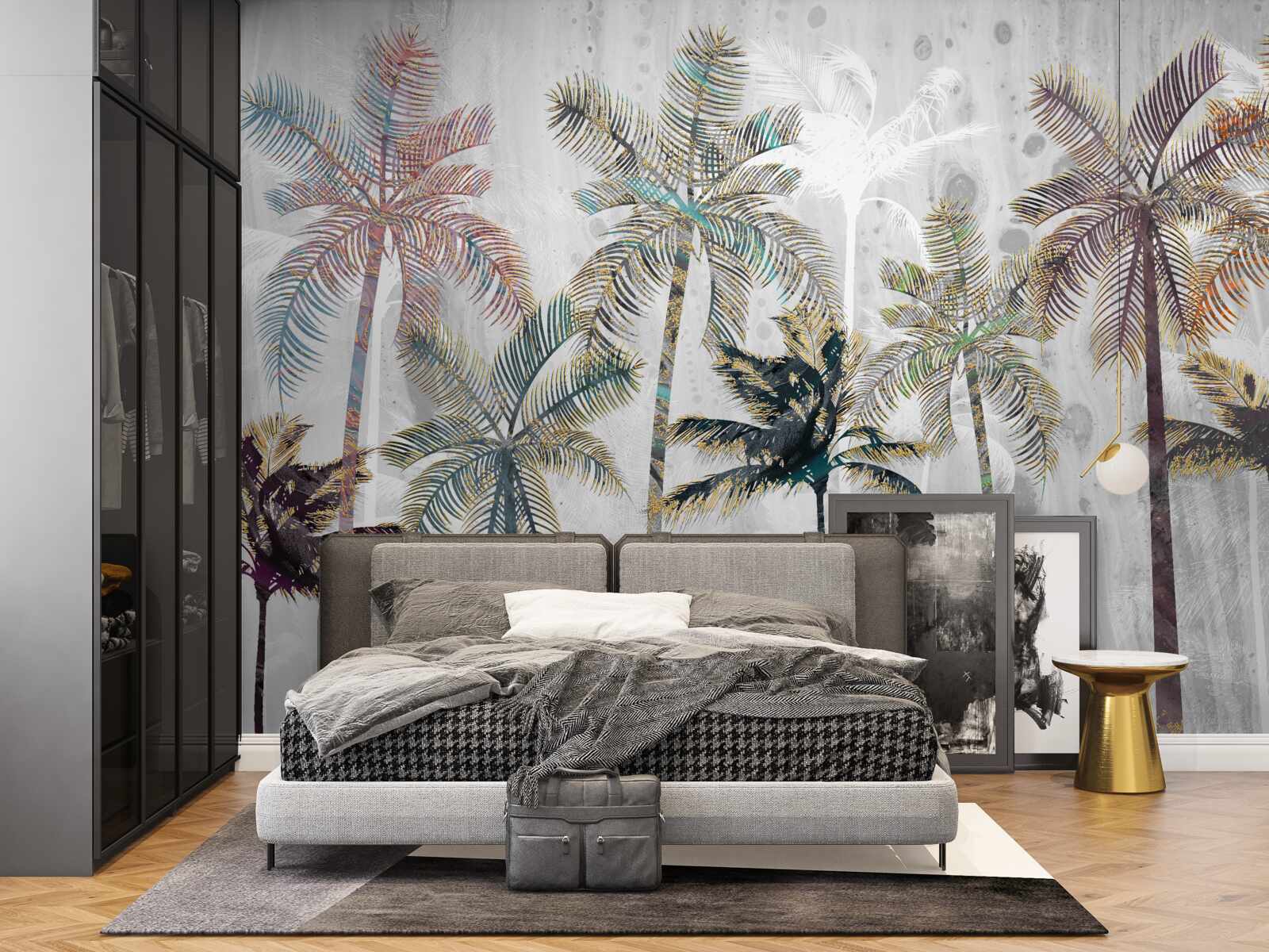 Fototapeta silný dážď medzi palmami