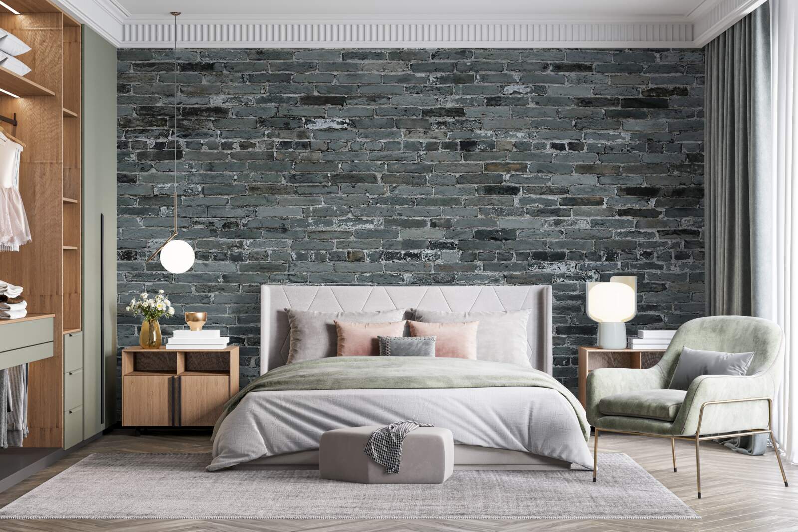 Fototapeta matná sivá tehla