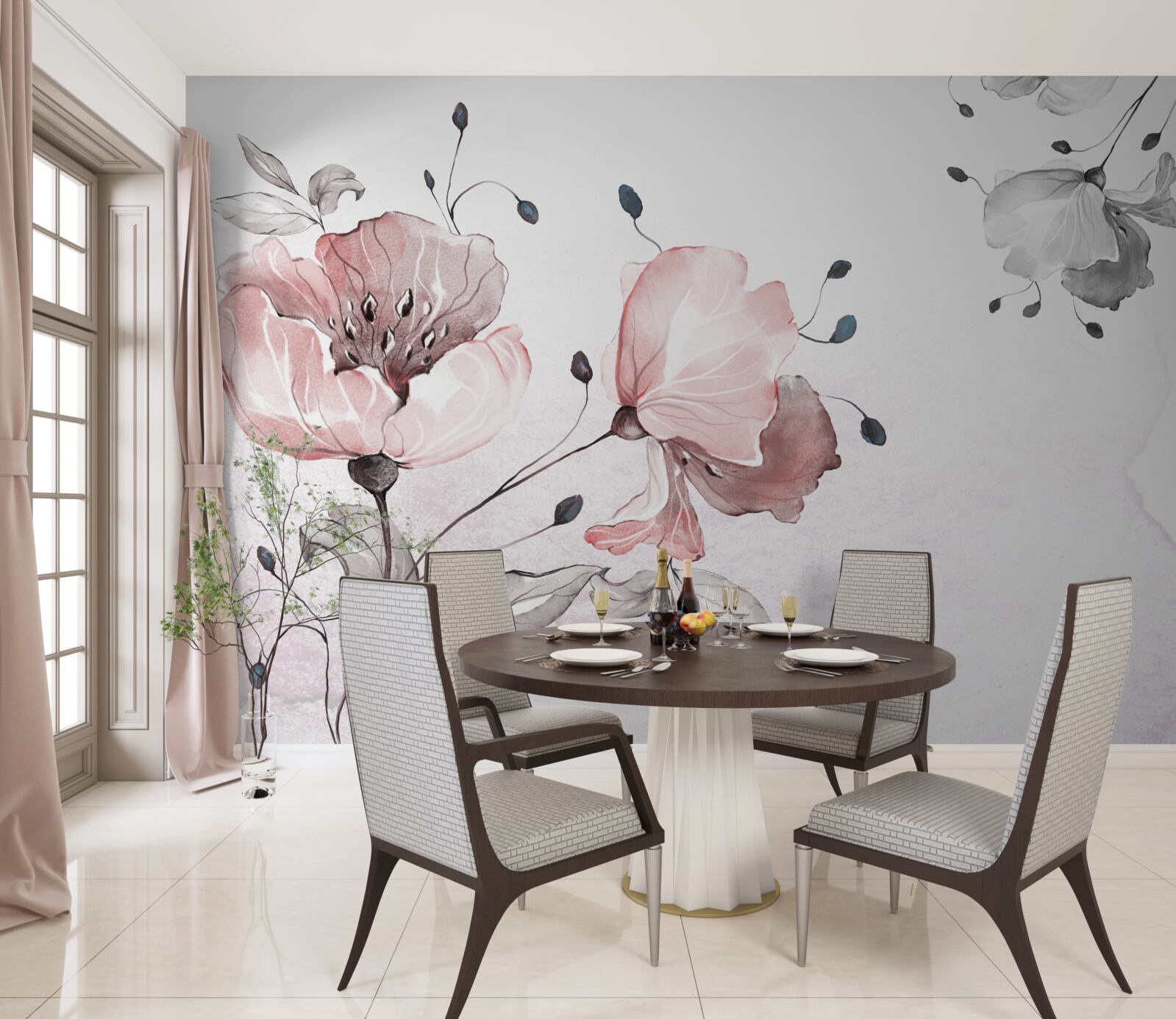 Fototapeta jemné, pôvabné kvety sa hojdajú vo vetre