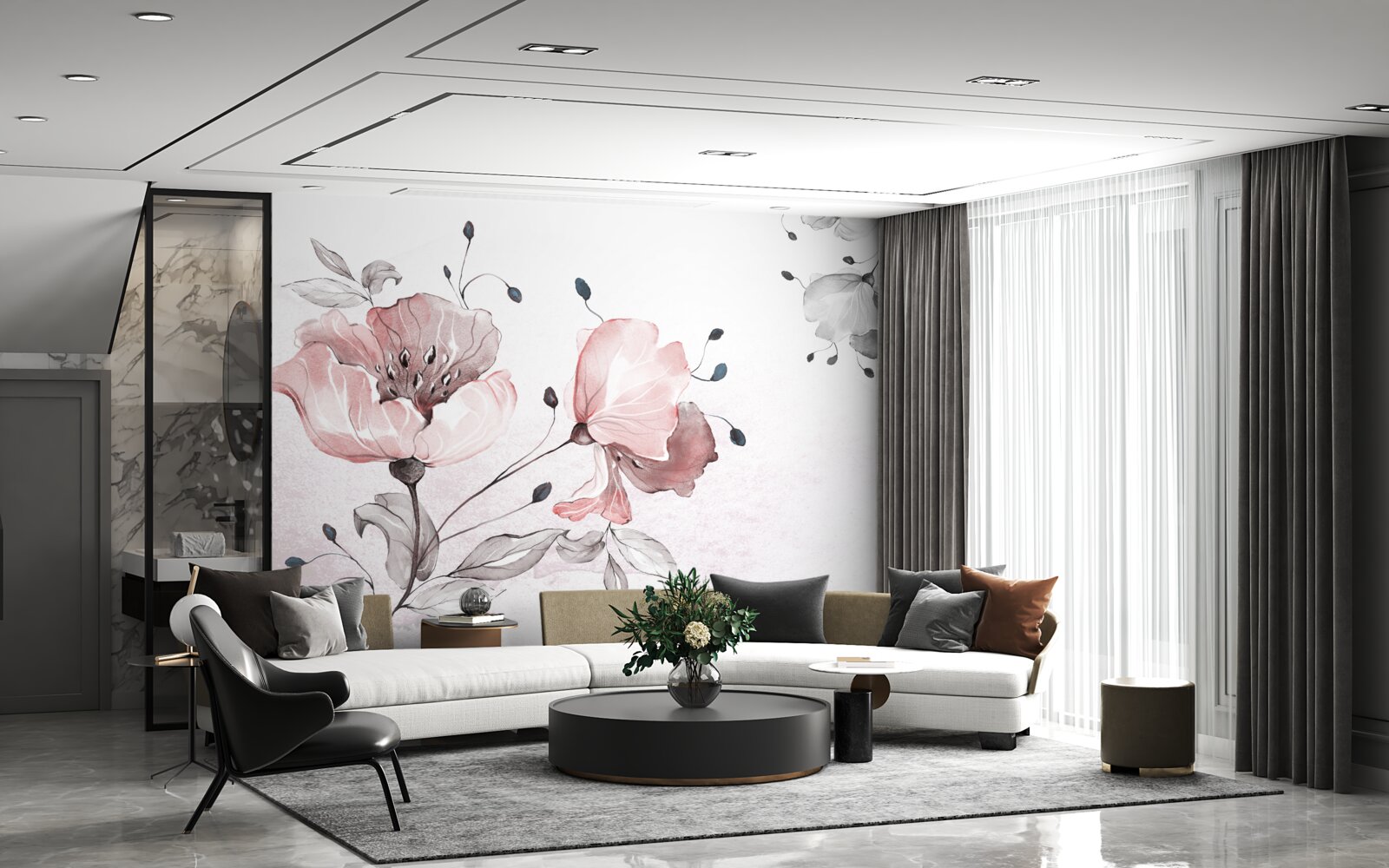 Fototapeta jemné, pôvabné kvety sa hojdajú vo vetre