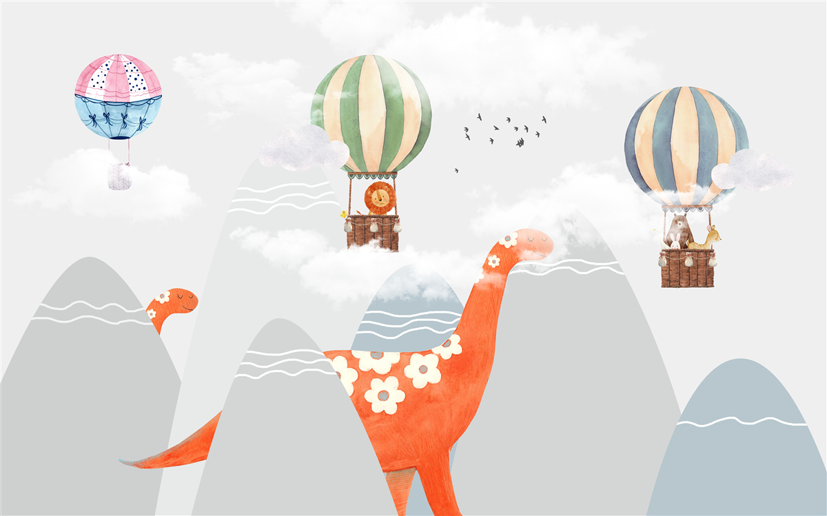 Fototapeta dinosaury sa túlajú medzi horami