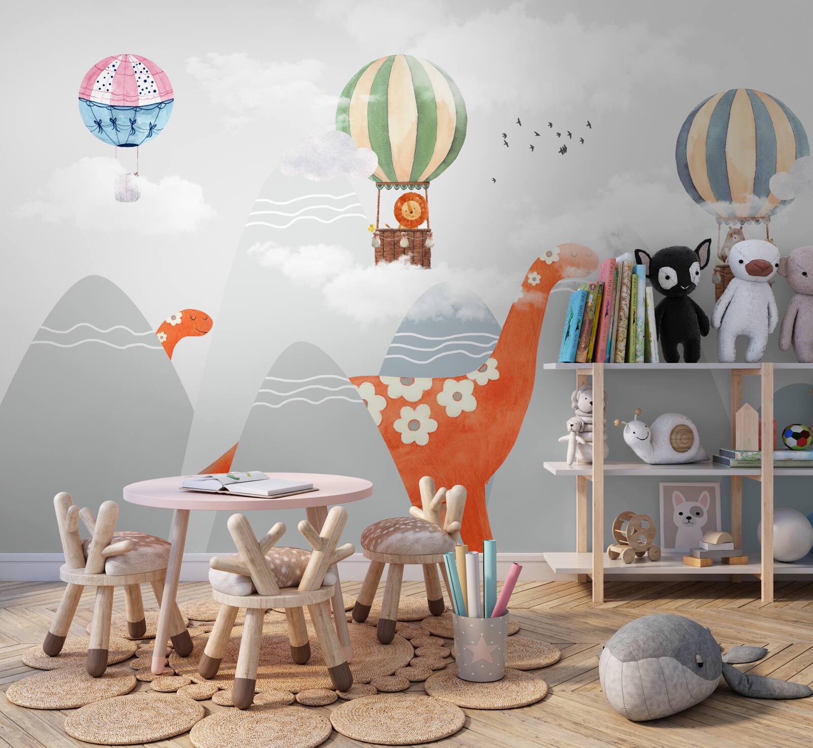 Fototapeta dinosaury sa túlajú medzi horami