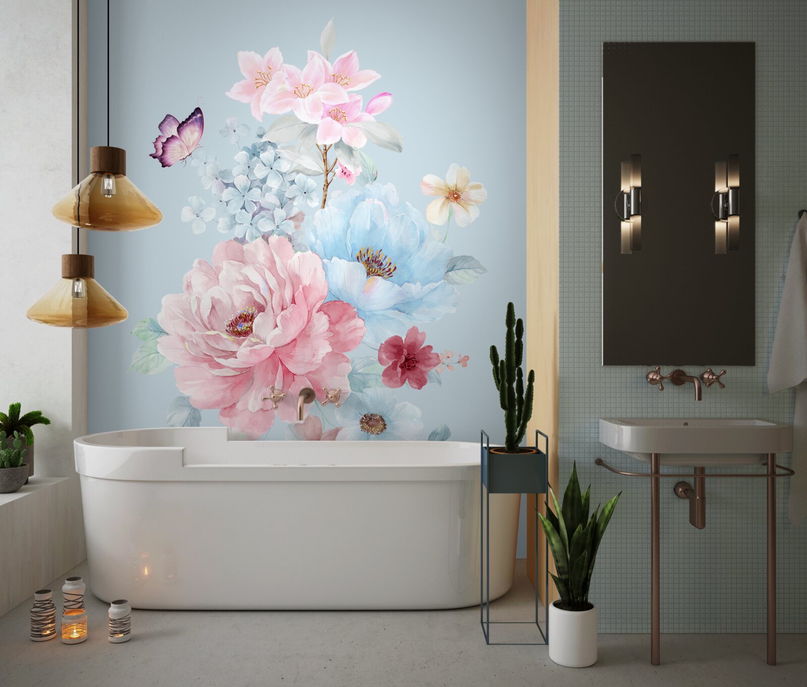 Fototapeta krásny veniec z letných kvetov