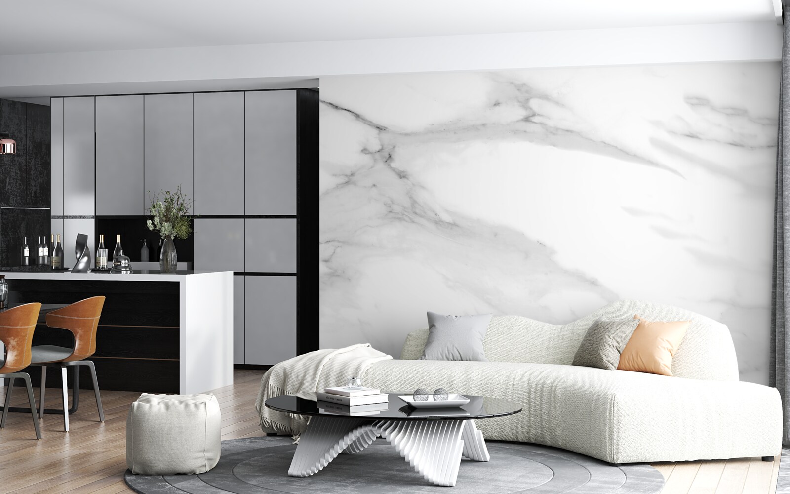 Fototapeta sivobiely pár