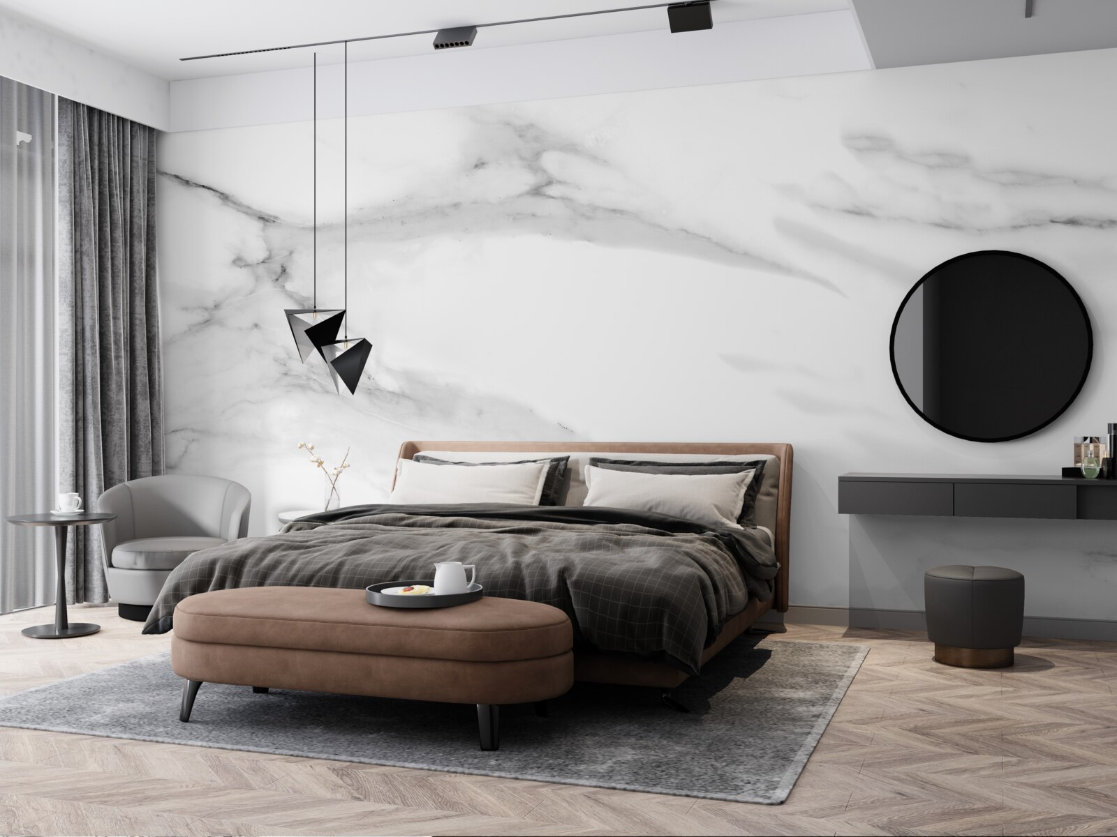 Fototapeta sivobiely pár