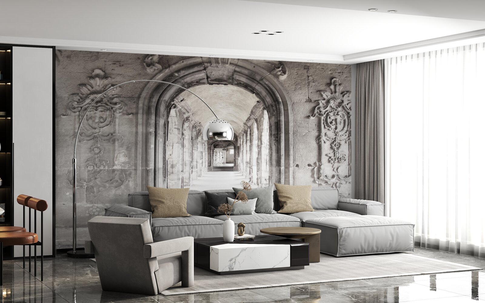 Fototapeta nekonečné hladké klenuté kamenné útvary