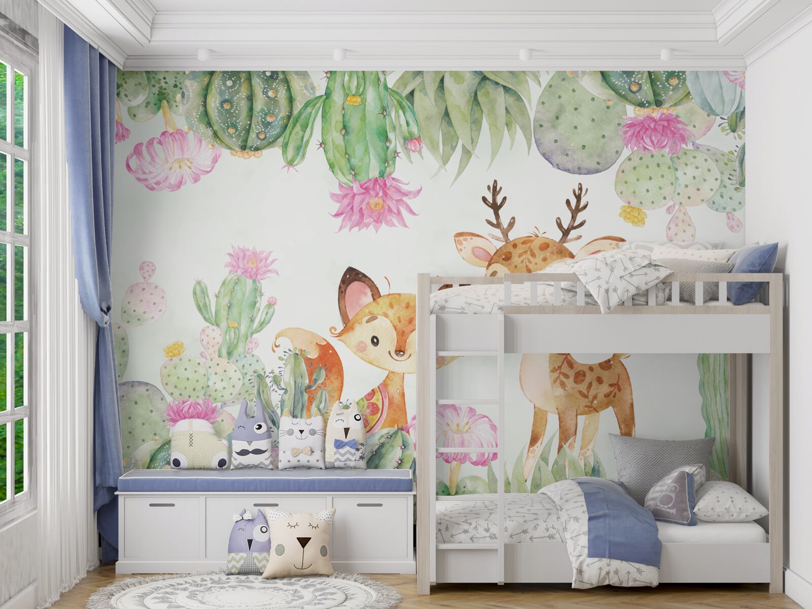 Fototapeta malá líška a mladý jeleň