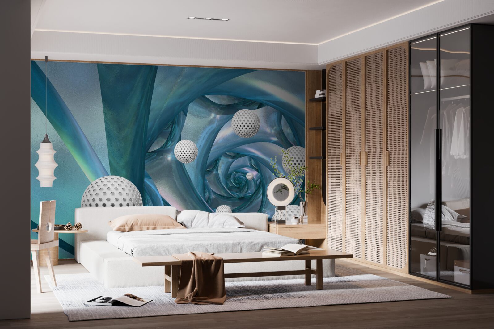 Fototapeta pri absencii gravitácie sú gule biele