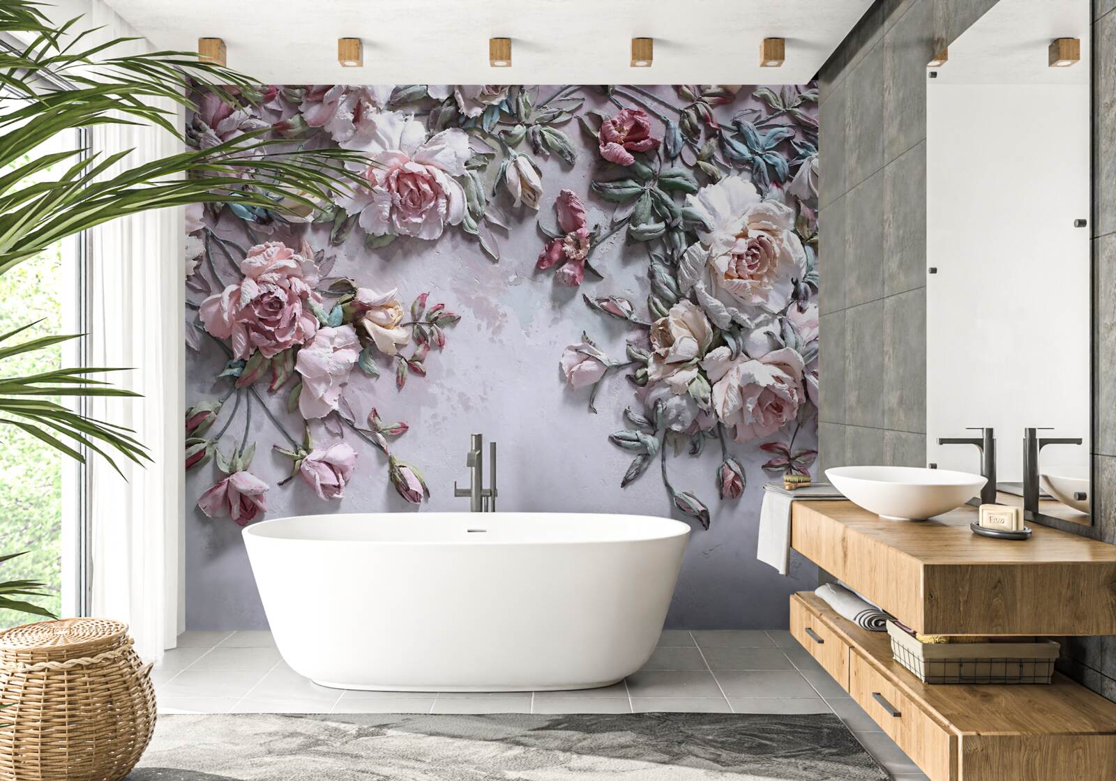 Fototapeta kvety rozvíjajúce sa v hmlistom úsvite