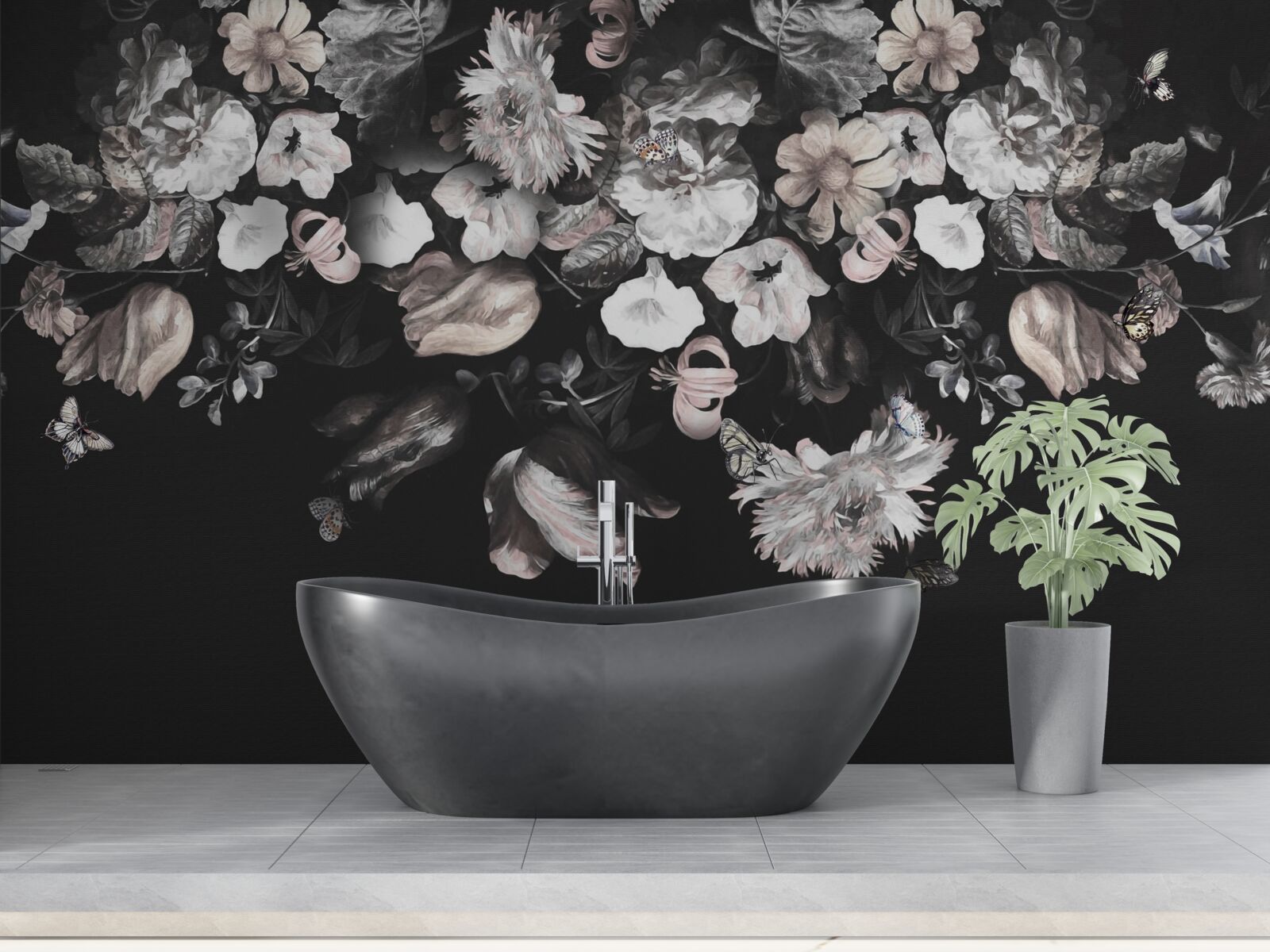 Fototapeta biele puky na tmavom pozadí