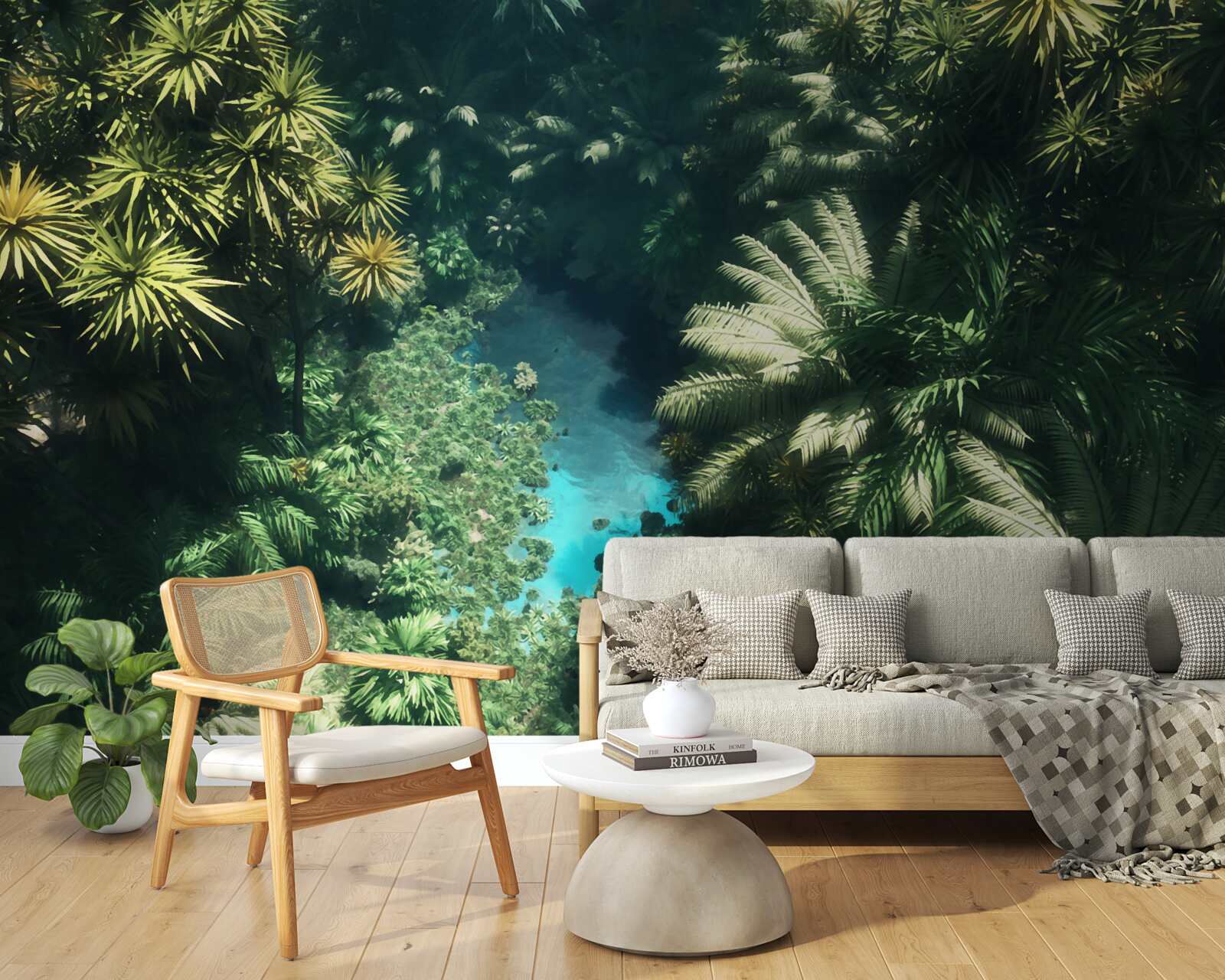 Fototapeta nočná obloha s tropickými rastlinami