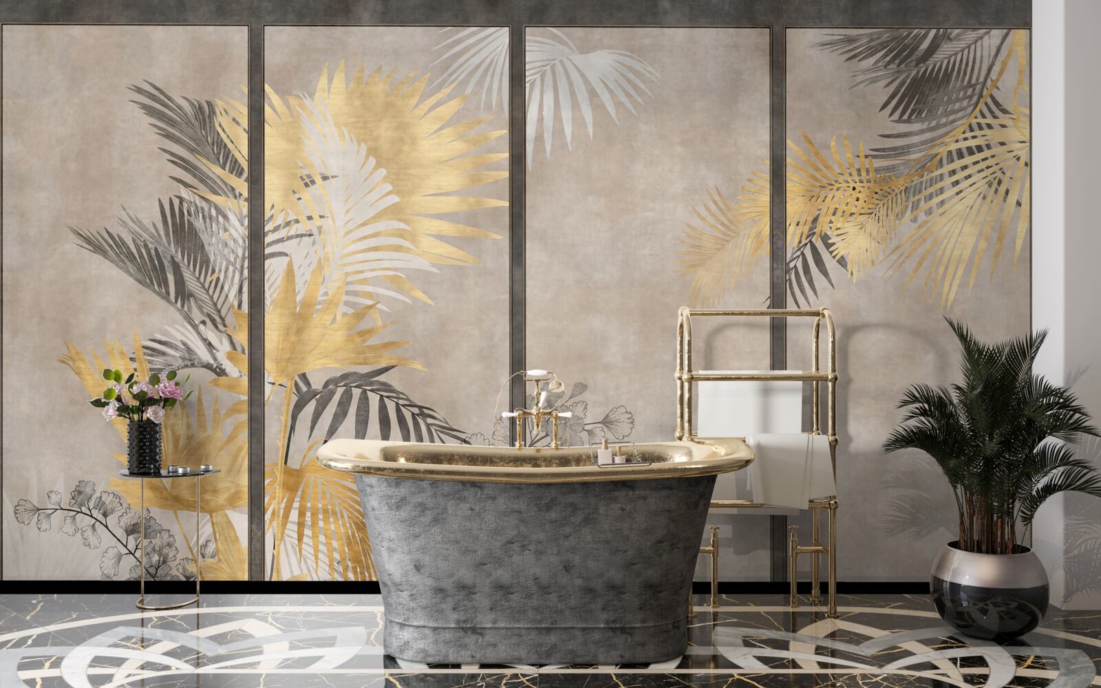 Fototapeta abstraktné zobrazenie tropického lesa v modulárnom formáte