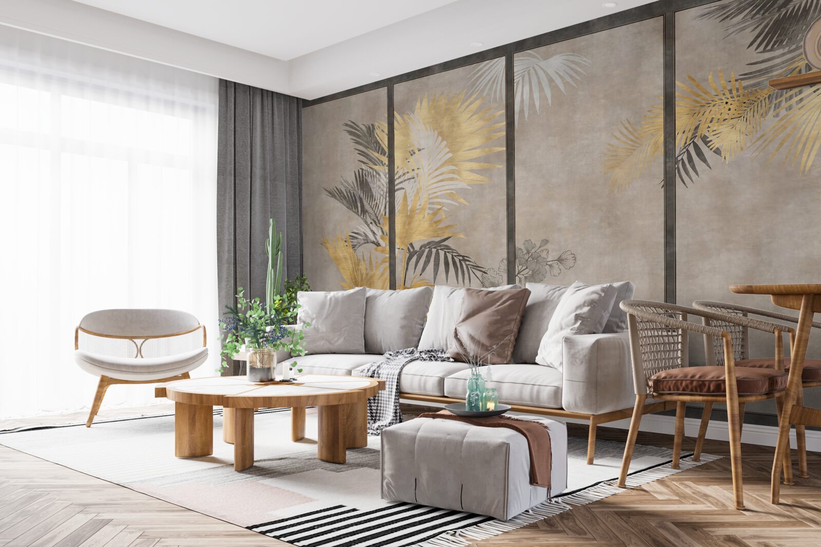 Fototapeta abstraktné zobrazenie tropického lesa v modulárnom formáte