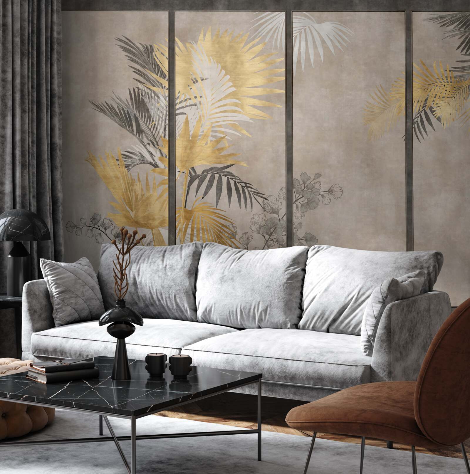 Fototapeta abstraktné zobrazenie tropického lesa v modulárnom formáte