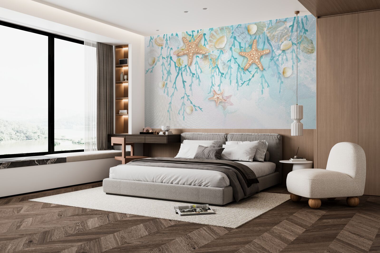 Fototapeta hviezdna obloha a morské pobrežie