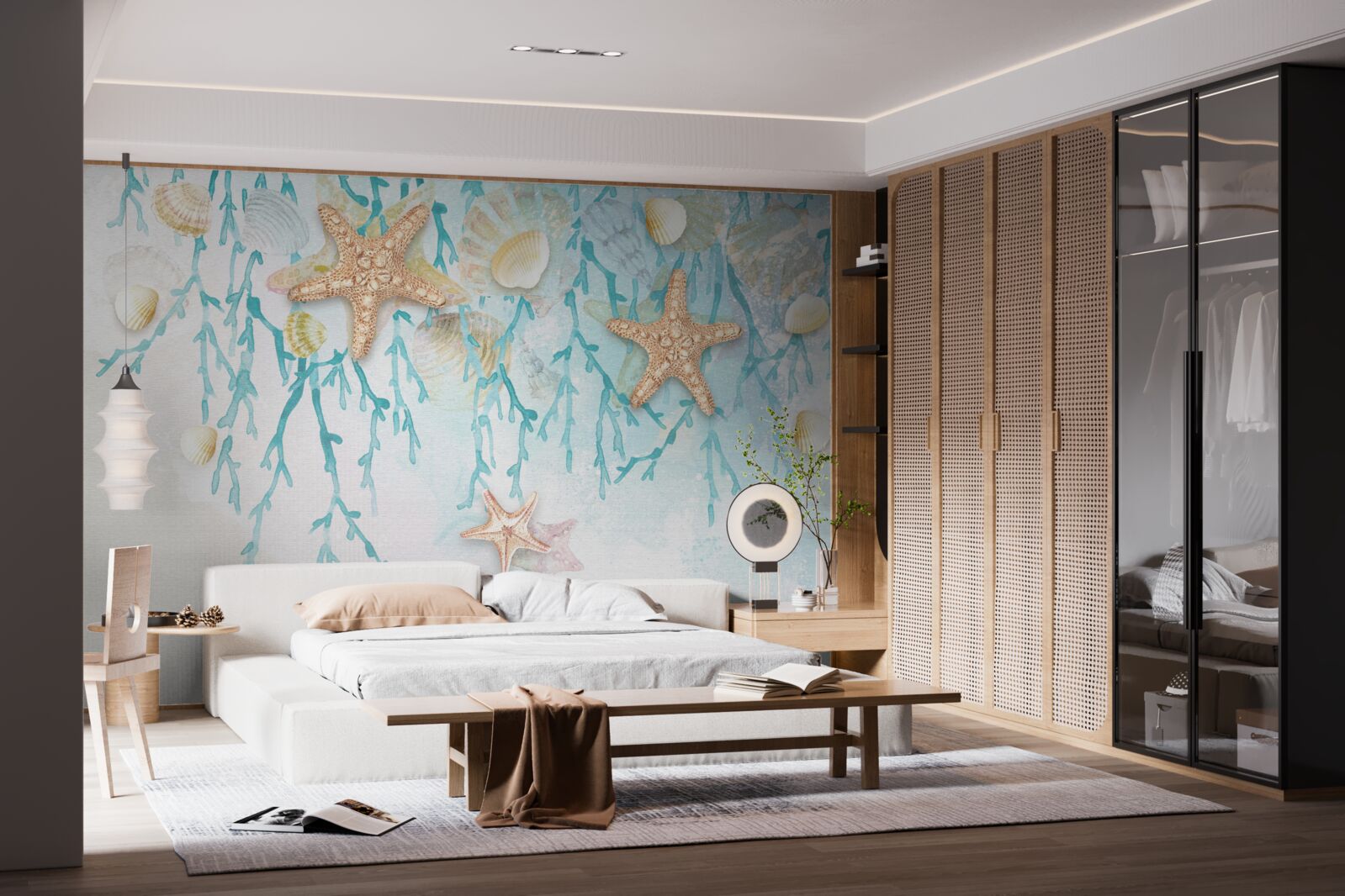 Fototapeta hviezdna obloha a morské pobrežie